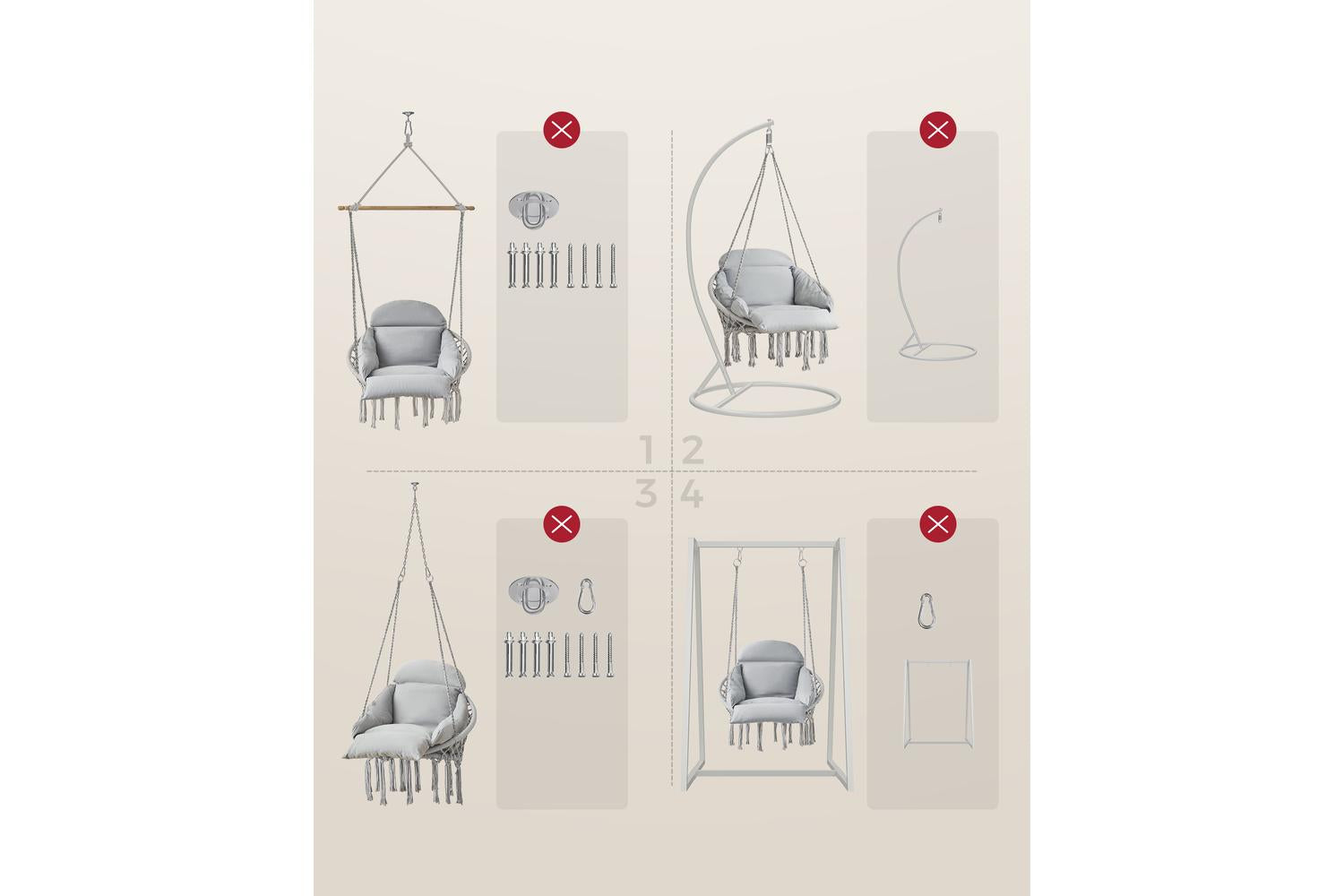 Hammock Chair | Hanging Chair | Cotton Blend | Standard Size-4
