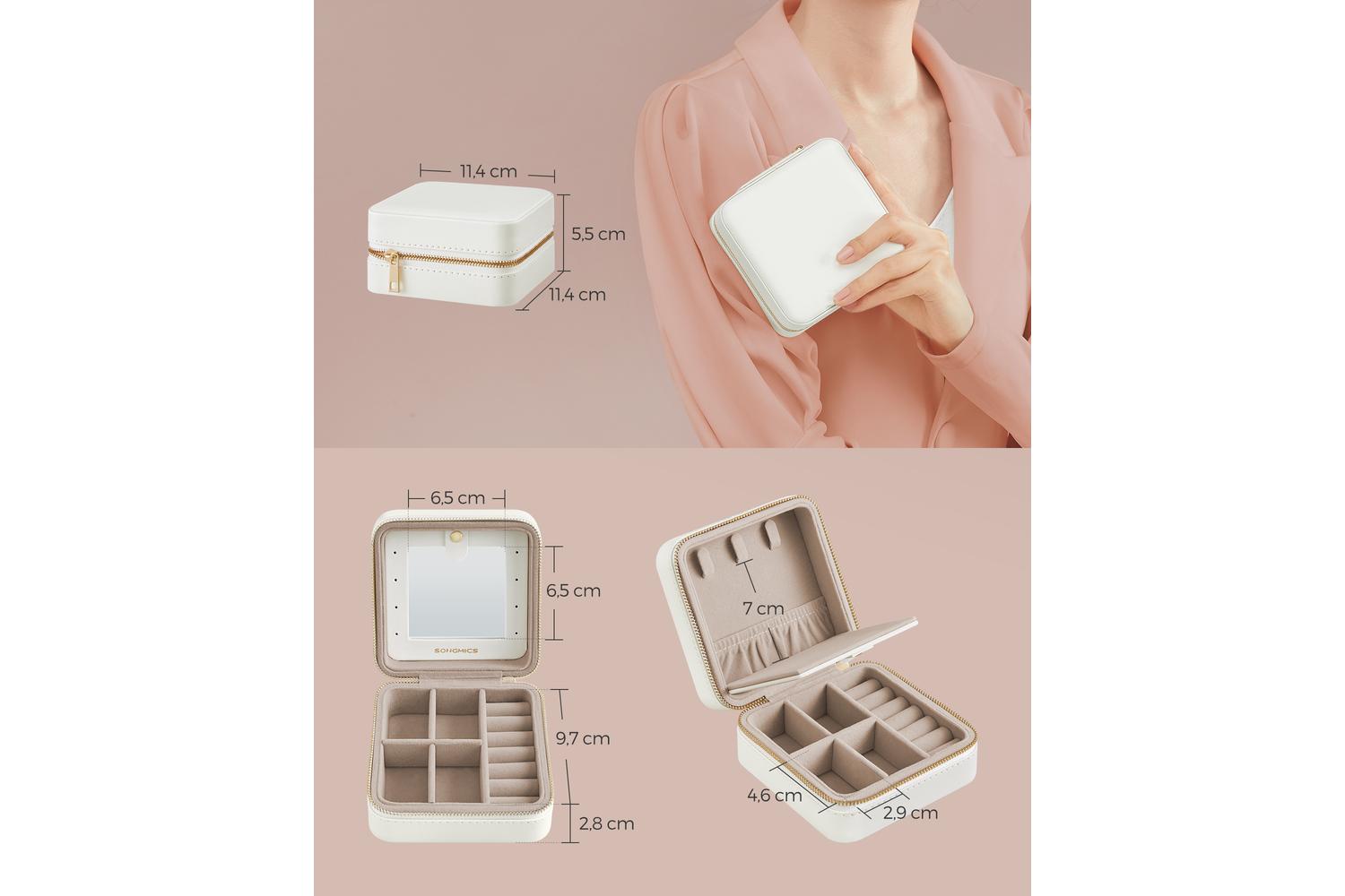 Songmics Jewelry Box | Travel Jewellery Organiser | Pu & Velvet | Compact-2