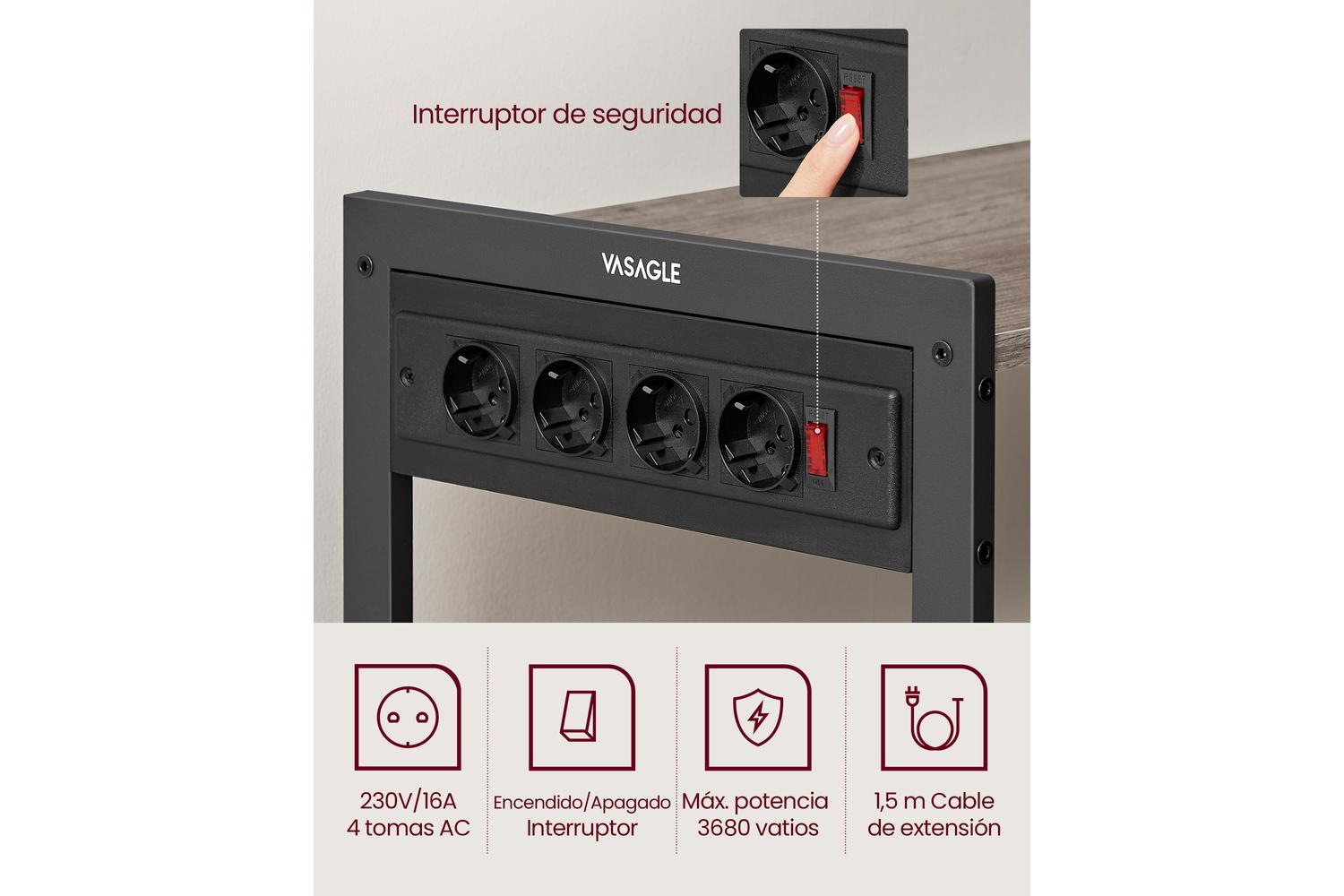 Vasagle Bakers Rack | Kitchen Storage Rack | Particleboard And Steel | 80 X 35 X 93.5 Cm-3