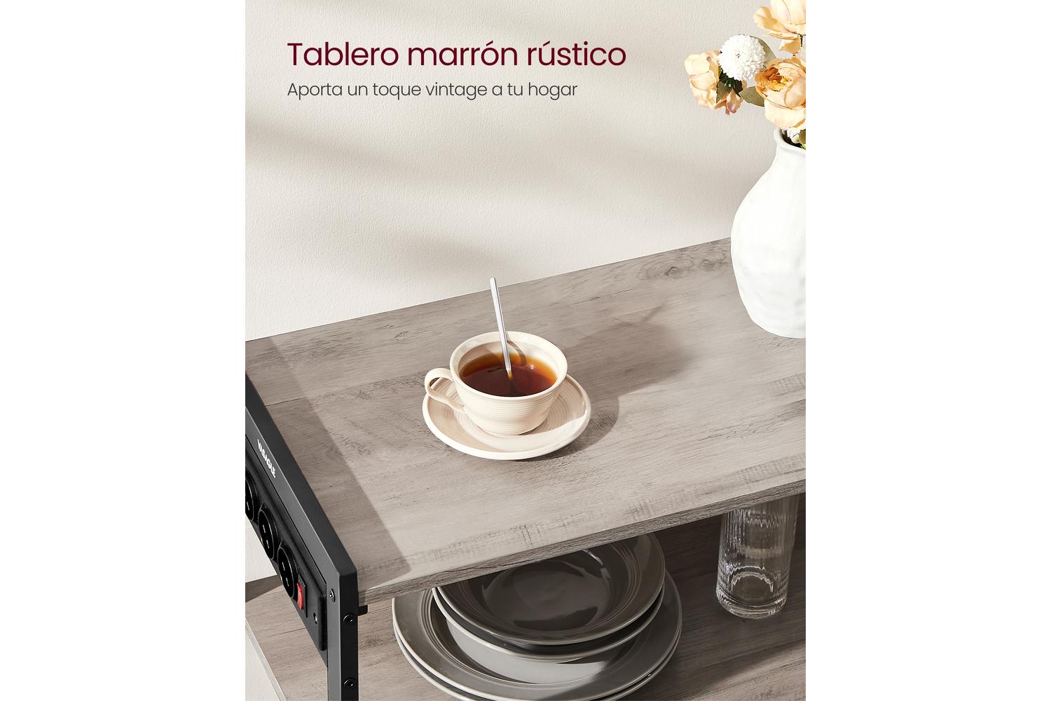 Vasagle Bakers Rack | Kitchen Storage Rack | Particleboard And Steel | 80 X 35 X 93.5 Cm-4