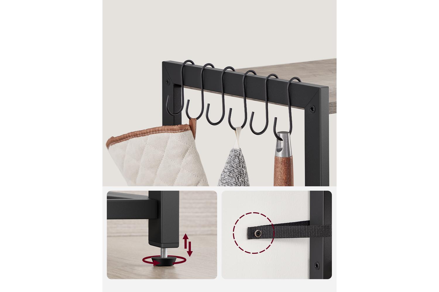 Vasagle Bakers Rack | Kitchen Storage Rack | Particleboard And Steel | 80 X 35 X 93.5 Cm-5