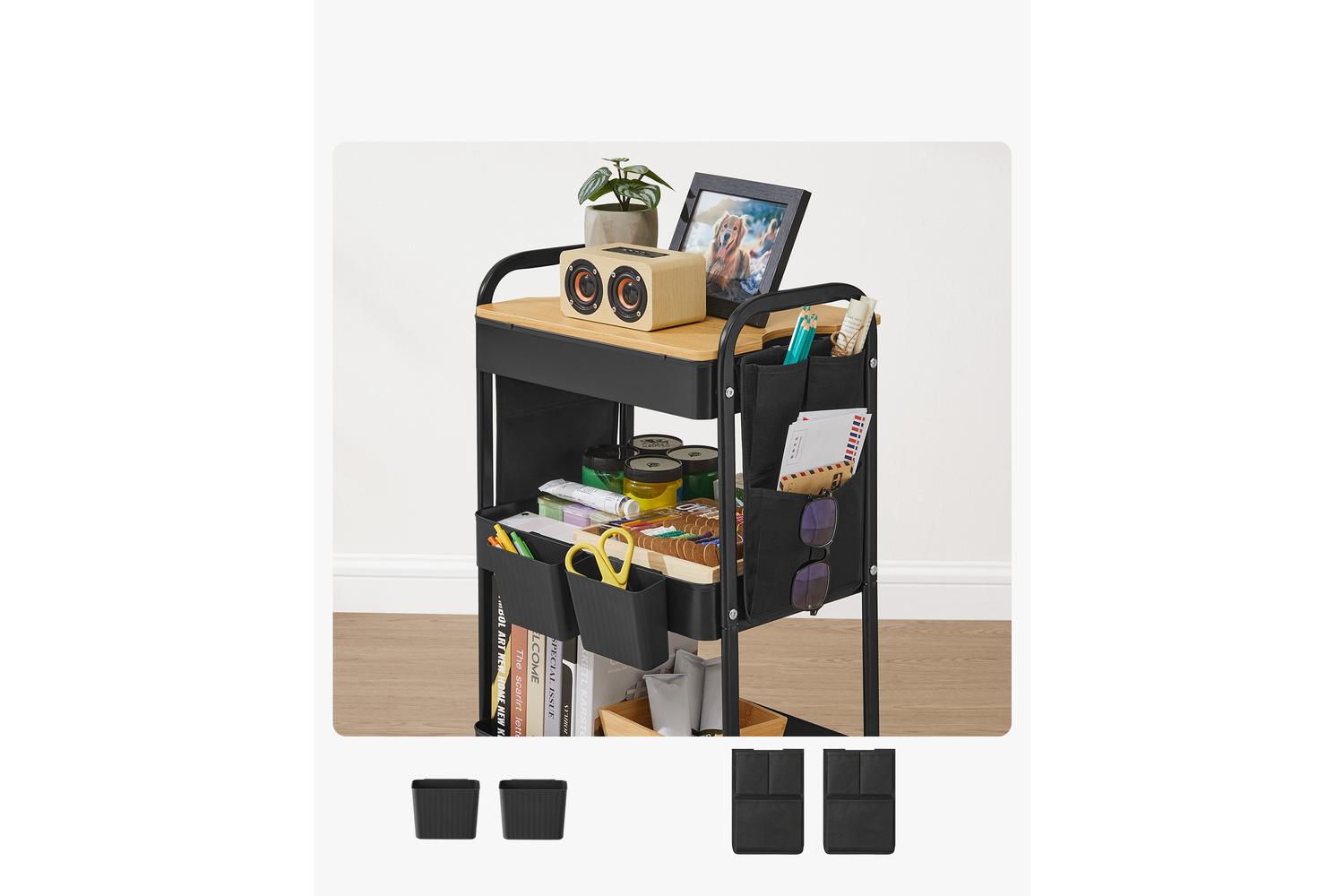 Storage Cart | Trolley | Steel And Mdf-3