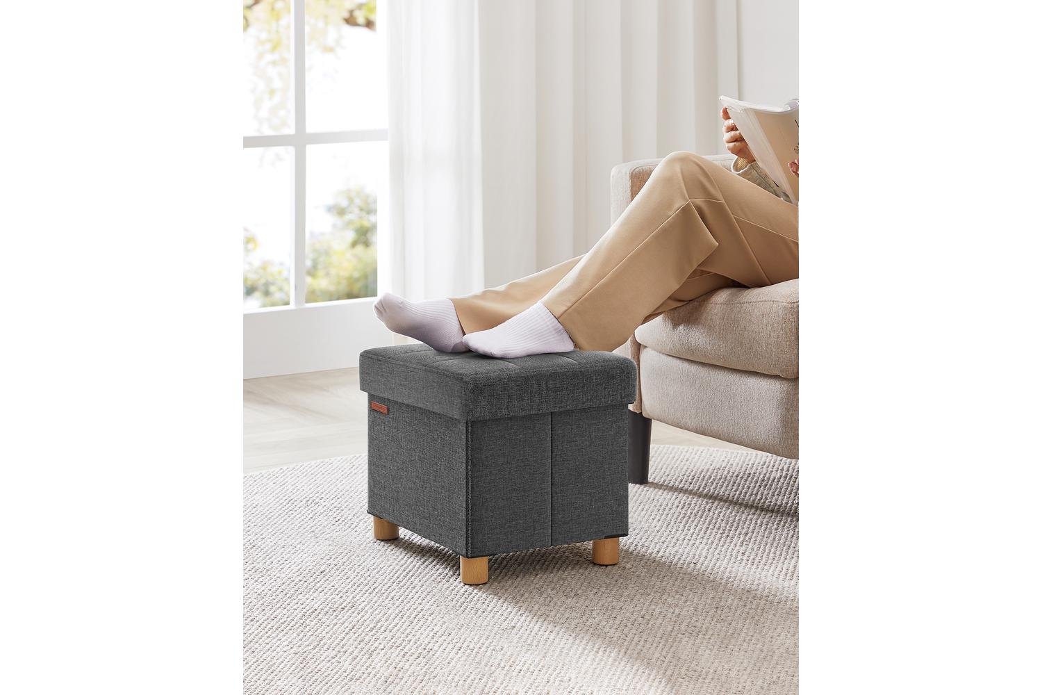Storage Ottoman | Storage Box | Faux Linen | 32 Litre-3