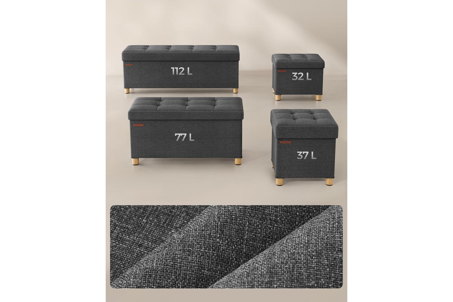 Storage Ottoman | Storage Box | Faux Linen | 32 Litre-5