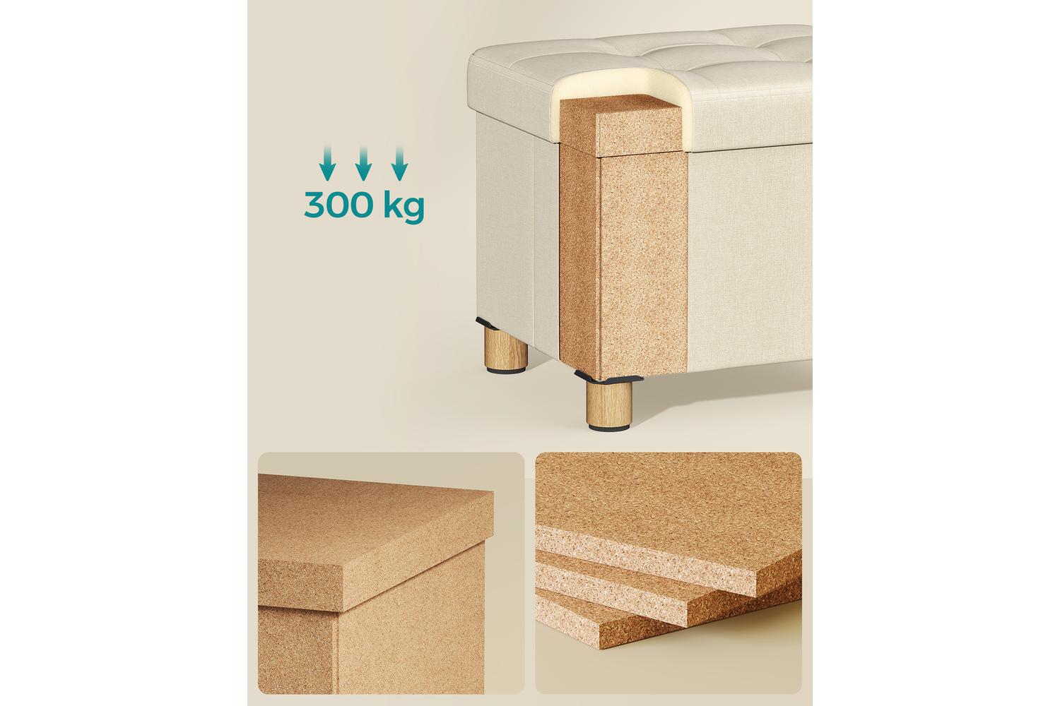 Storage Ottoman | Storage Unit | Linen-look Fabric | 32 Litre-3