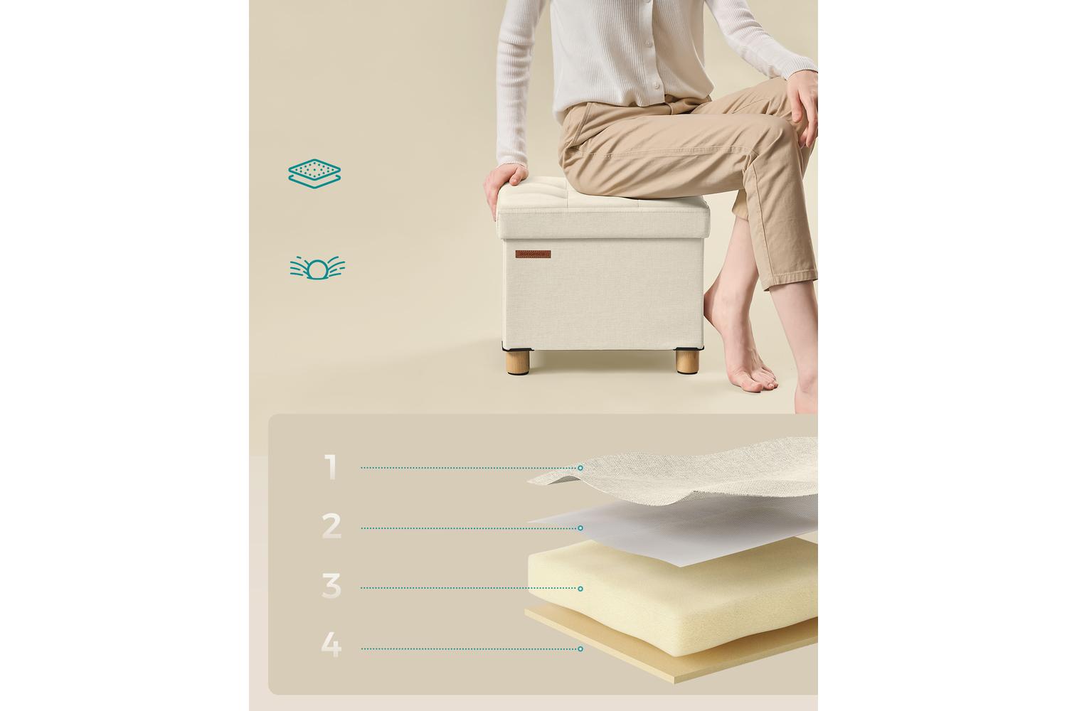 Storage Ottoman | Storage Unit | Linen-look Fabric | 32 Litre-4