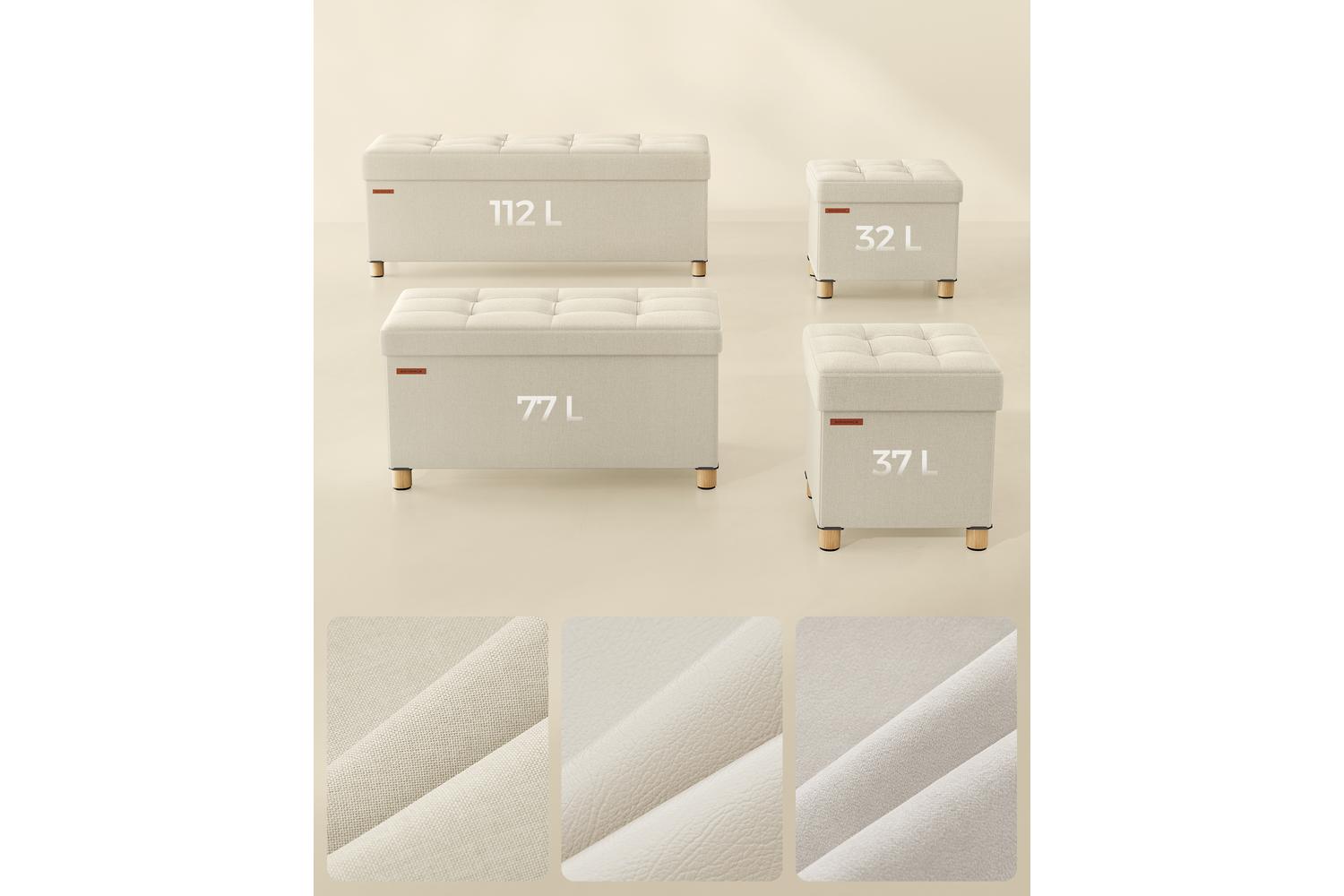 Storage Ottoman | Storage Unit | Linen-look Fabric | 32 Litre-5