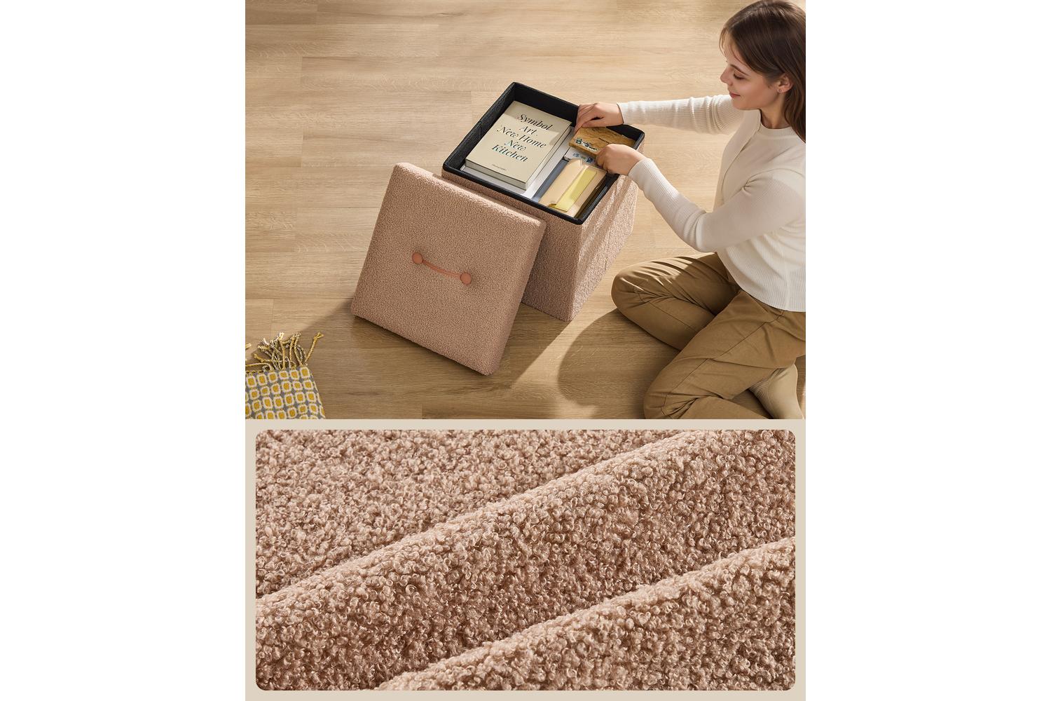 Ottoman Pouf | Plush Surface | 38 X 38 X 38 Cm-4