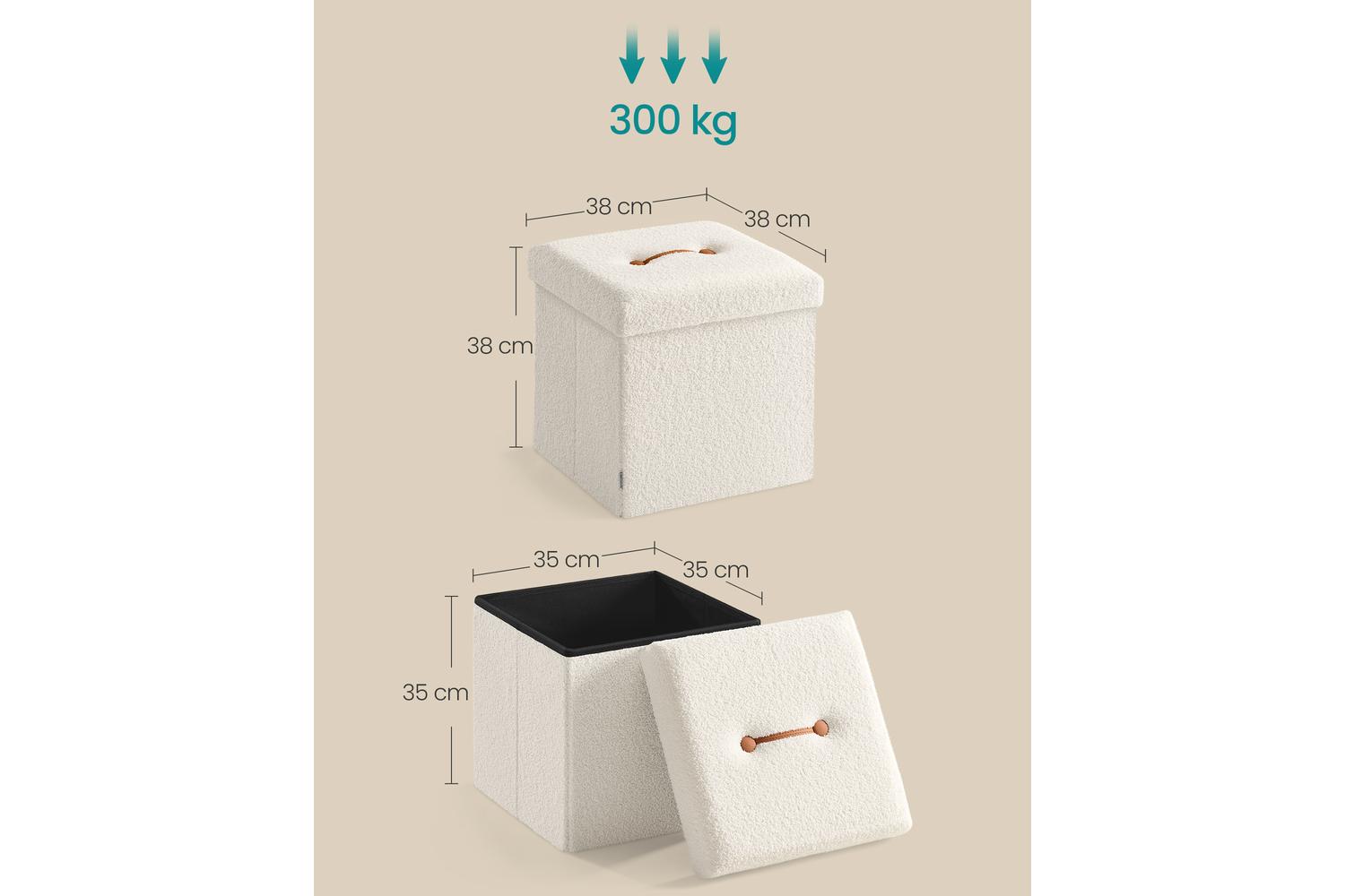 Ottoman Pouf | Plush Surface | 38 X 38 X 38 Cm-2