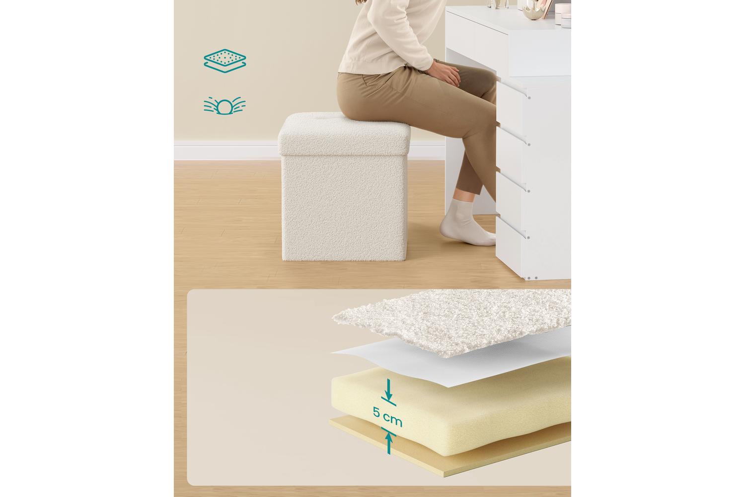 Ottoman Pouf | Plush Surface | 38 X 38 X 38 Cm-3