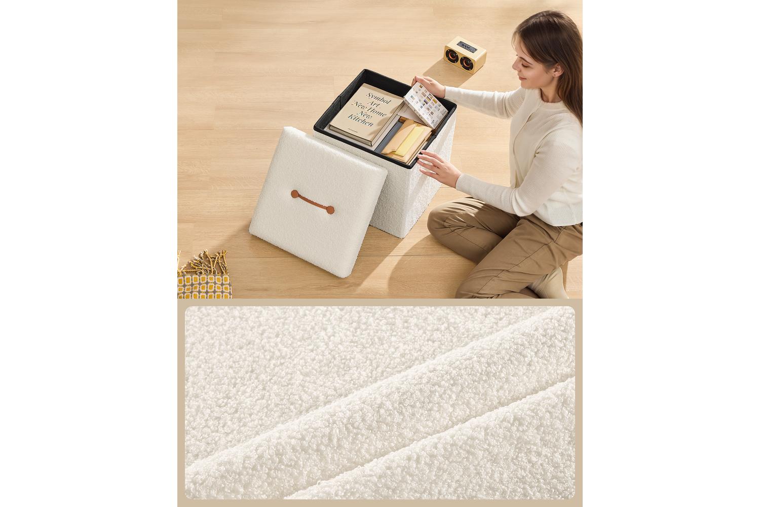 Ottoman Pouf | Plush Surface | 38 X 38 X 38 Cm-4