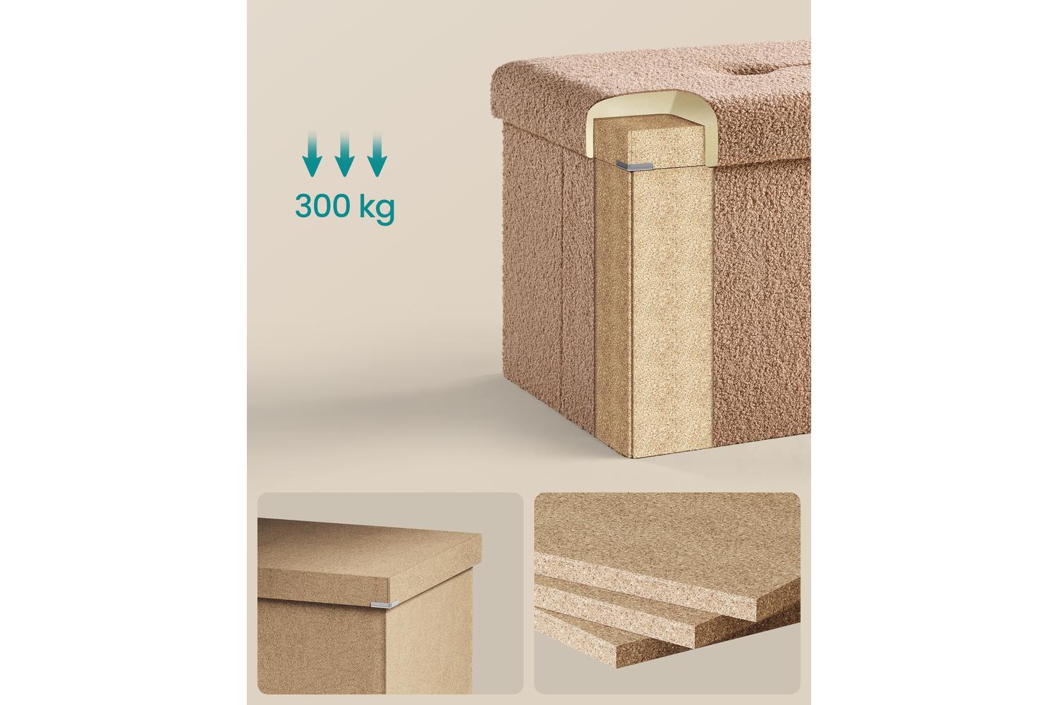 Ottoman | Storage Bench | Fleece Fabric | 38 X 38 X 38 Cm-5
