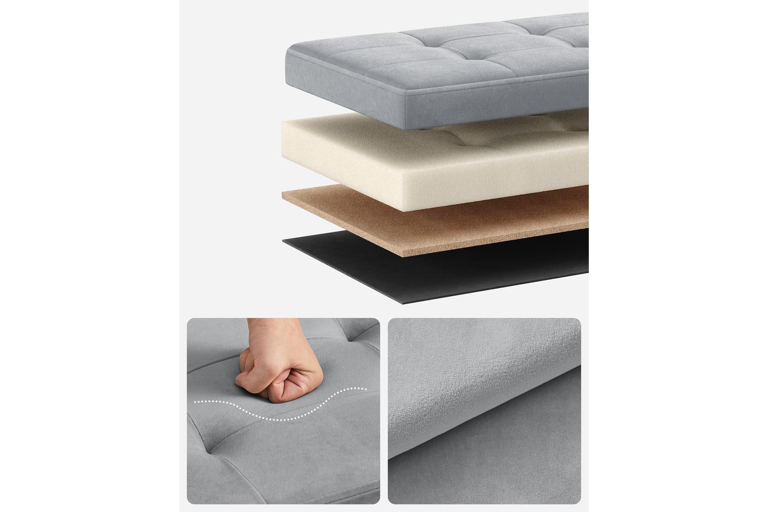Storage Ottoman | Storage Box | Linen-look Fabric | 38 X 38 X 38 Cm-2