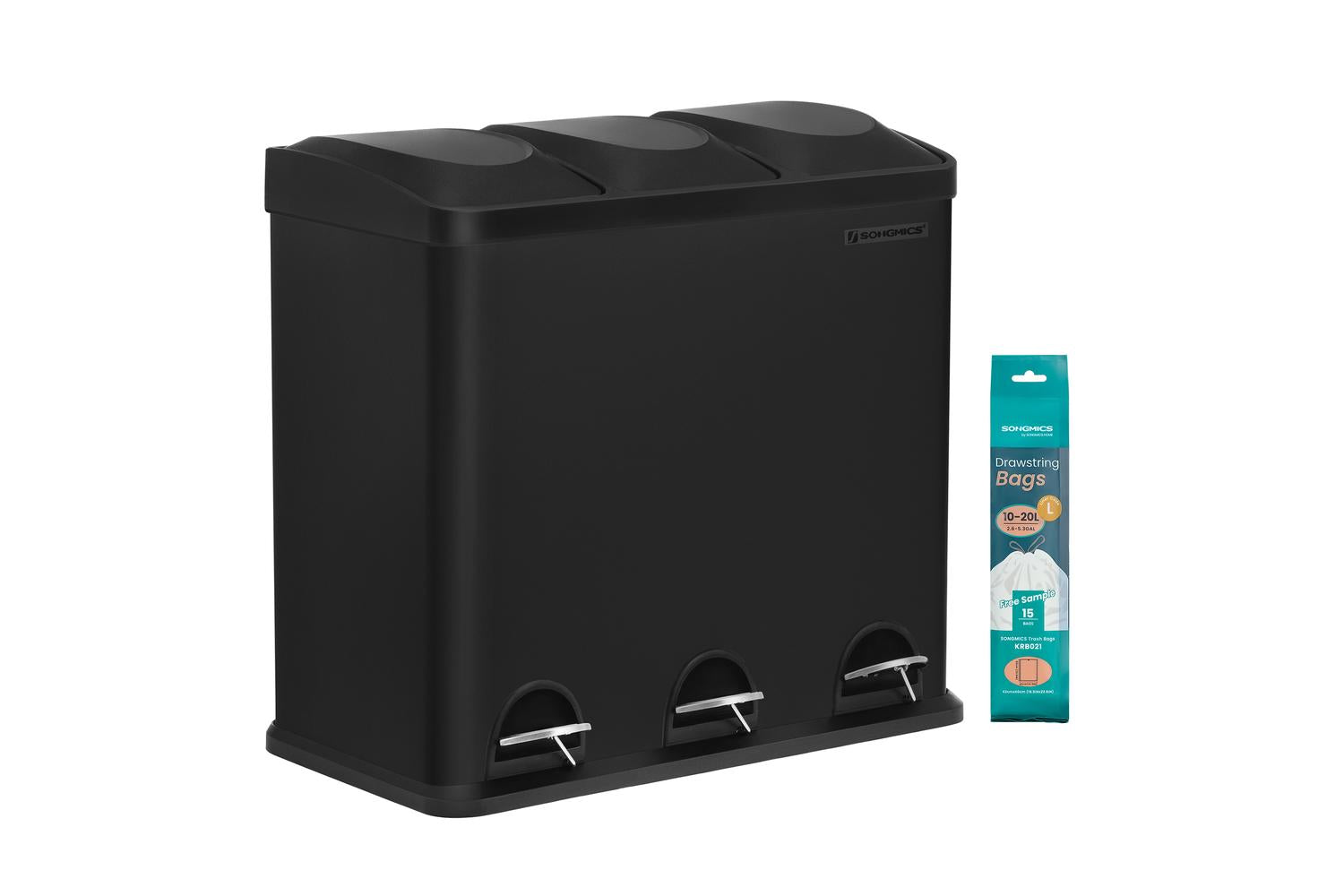 Songmics Garbage Can | Rubbish Bin | Metal | 54l