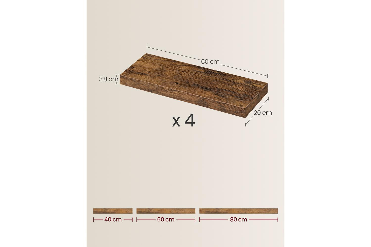 Wall Shelf | Wall Shelf | Mdf | 60cm-4