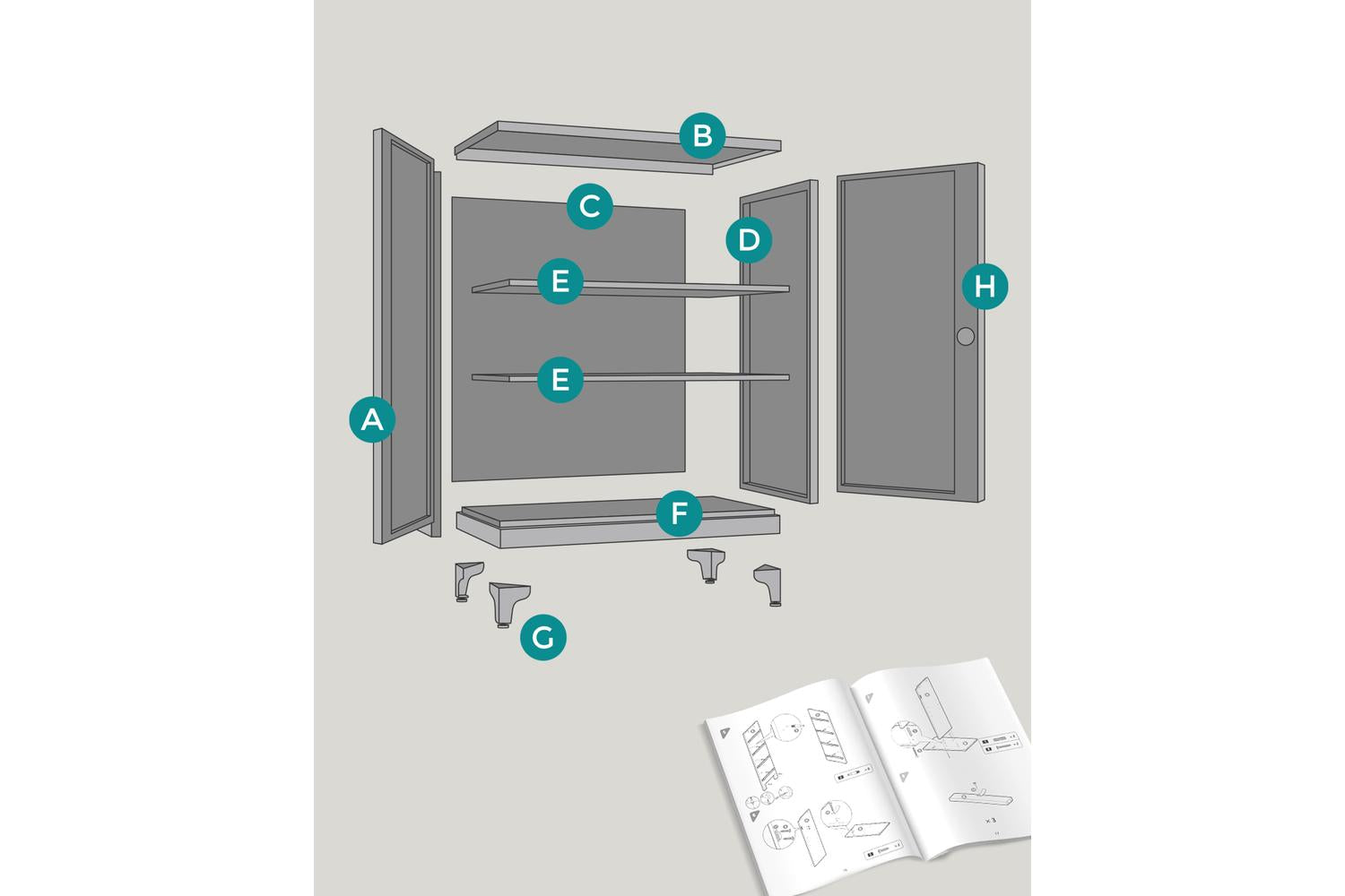 File Cabinet | Storage Cabinet | Steel | 40 X 80 X 90 Cm-5