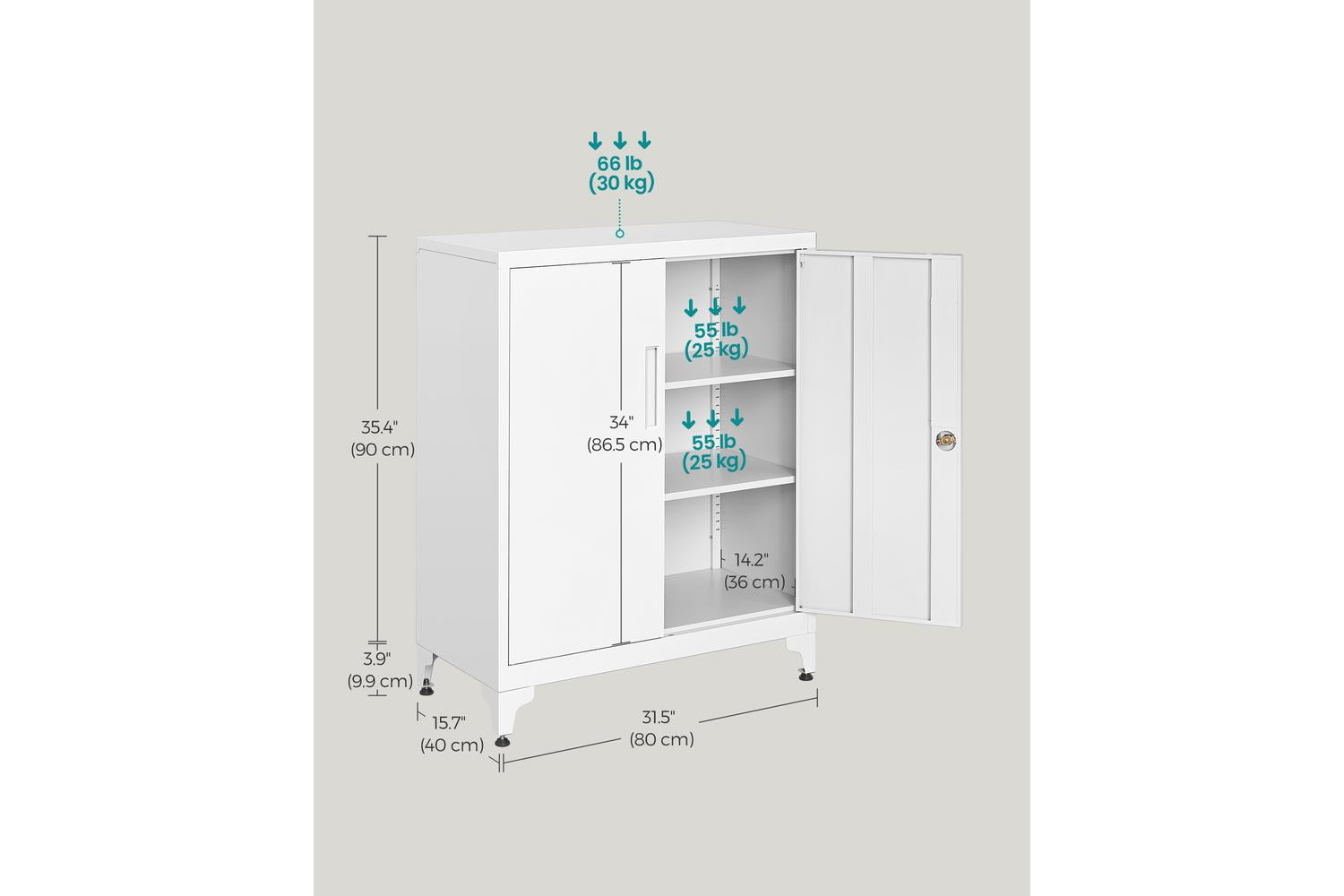 File Cabinet | Storage Cabinet | Steel | 40 X 80 X 90 Cm-6