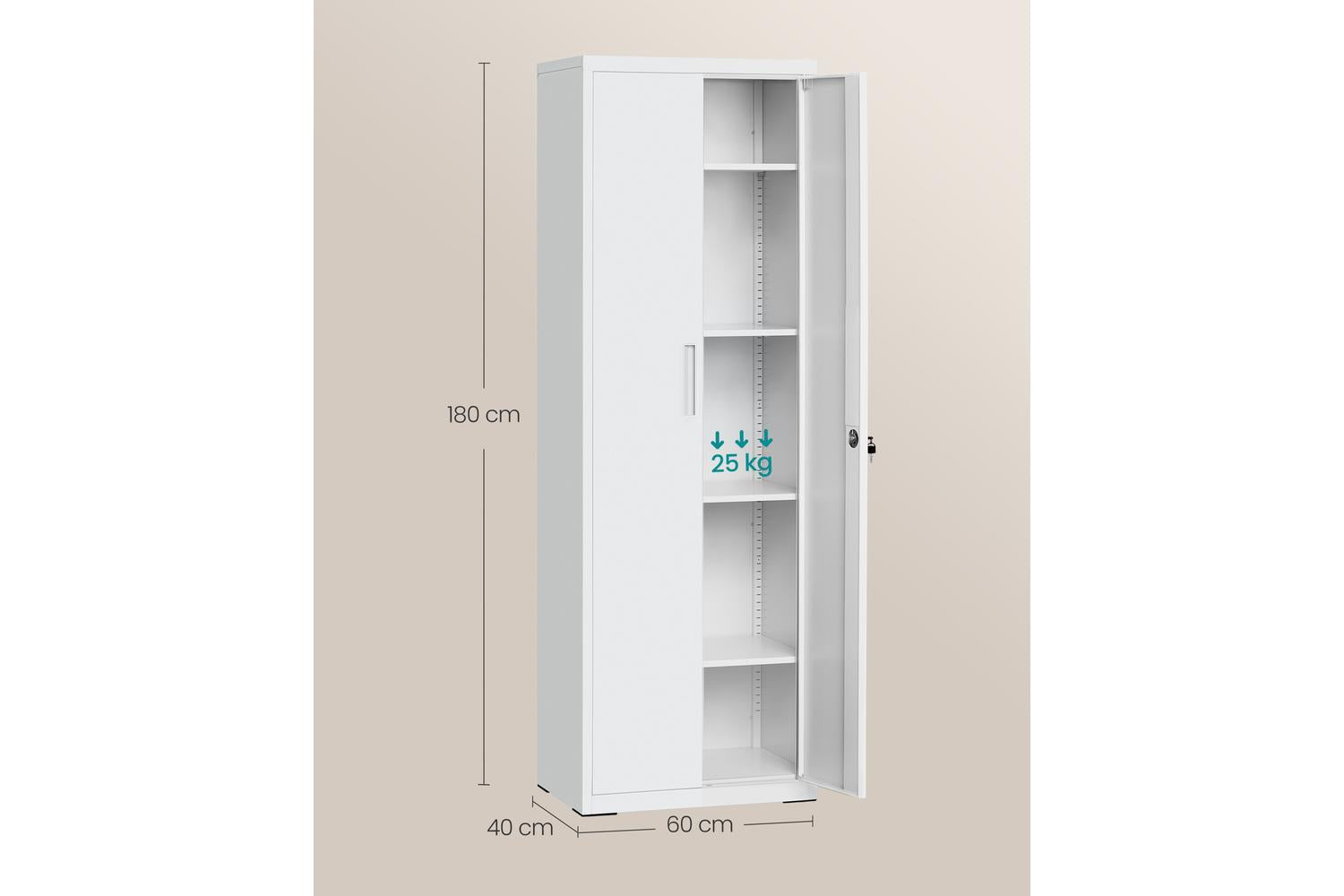 Songmics File Cabinet | Metal Storage Cabinet | Powder-coated Steel | 180 Cm-6