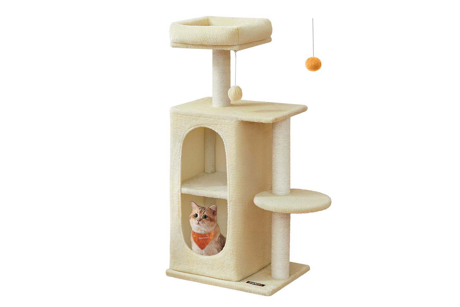 Cat Tree | Cat Tower | Plush Fabric | Two-tier