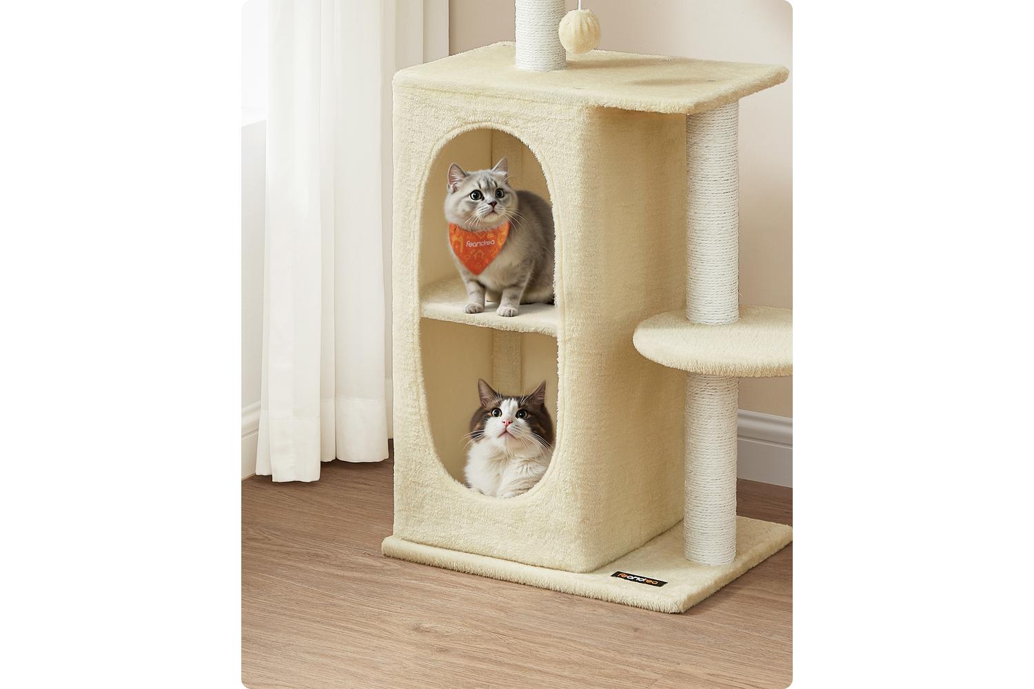 Cat Tree | Cat Tower | Plush Fabric | Two-tier-2