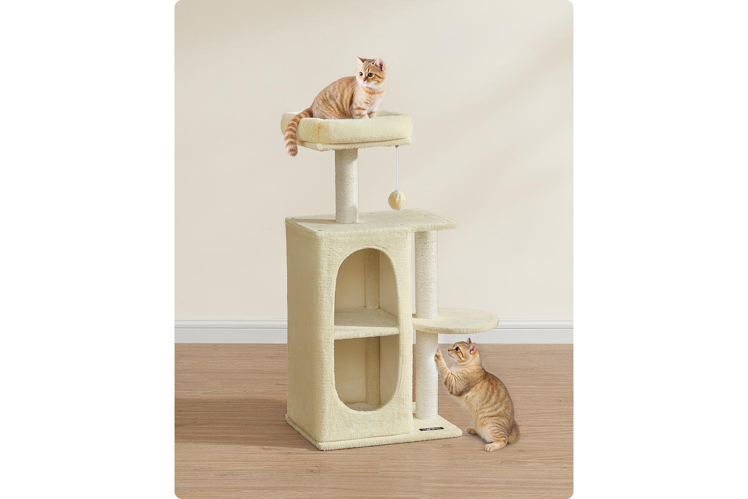 Cat Tree | Cat Tower | Plush Fabric | Two-tier-3