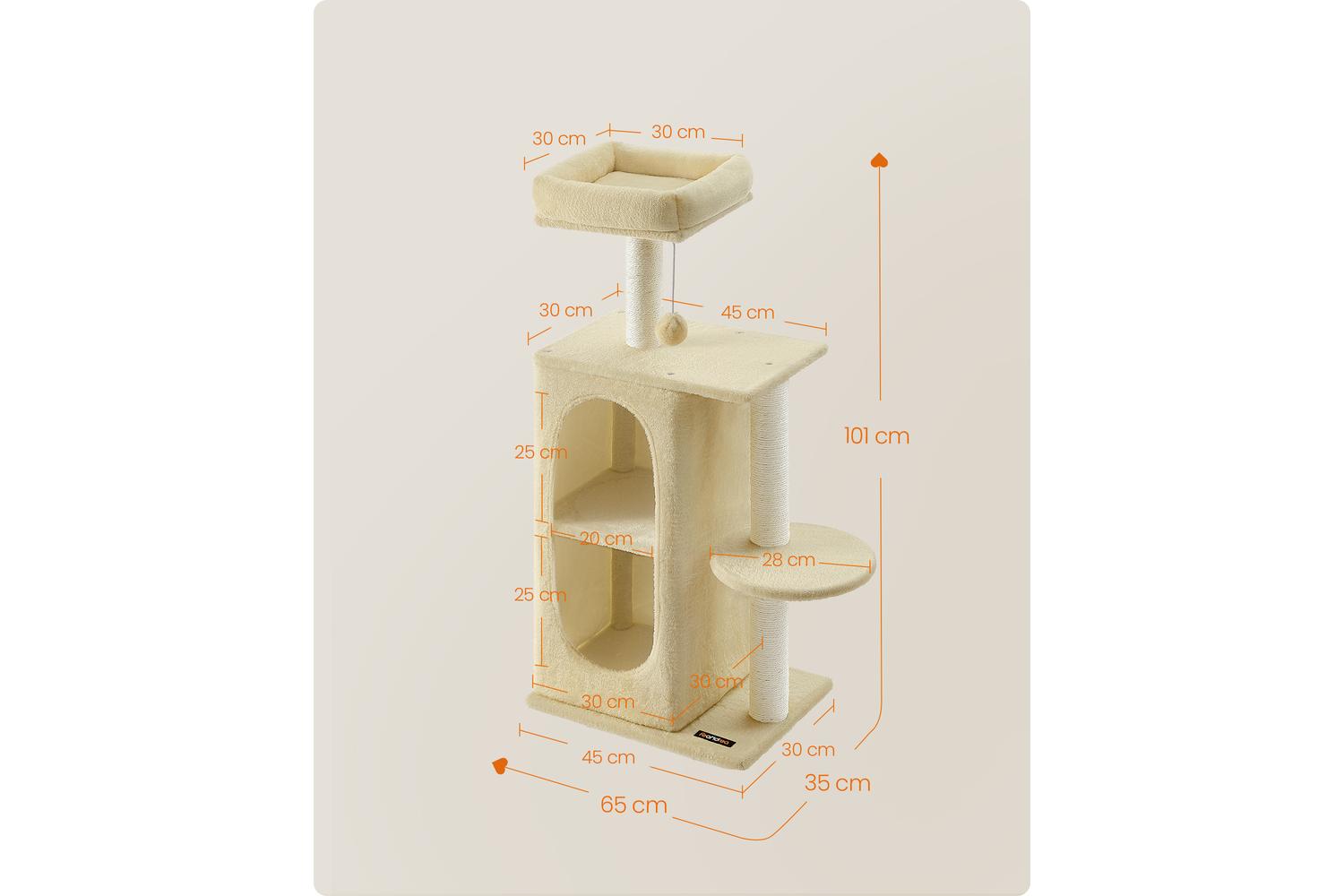 Cat Tree | Cat Tower | Plush Fabric | Two-tier-5