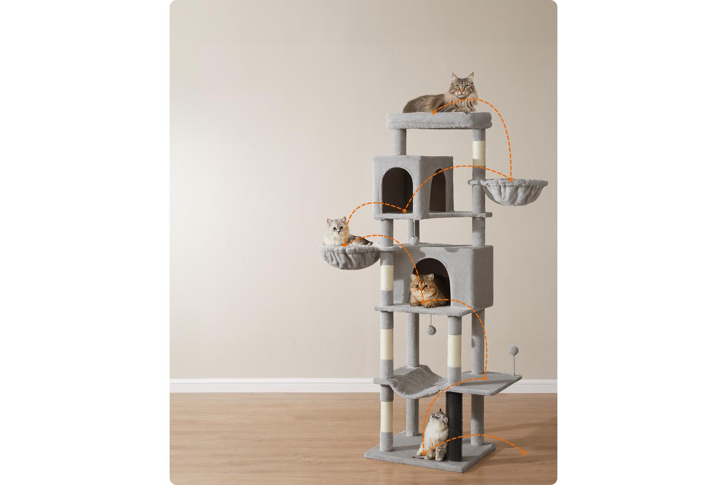 Cat Tree | Cat Tower | Plush & Sisal | 190.7 Cm-2