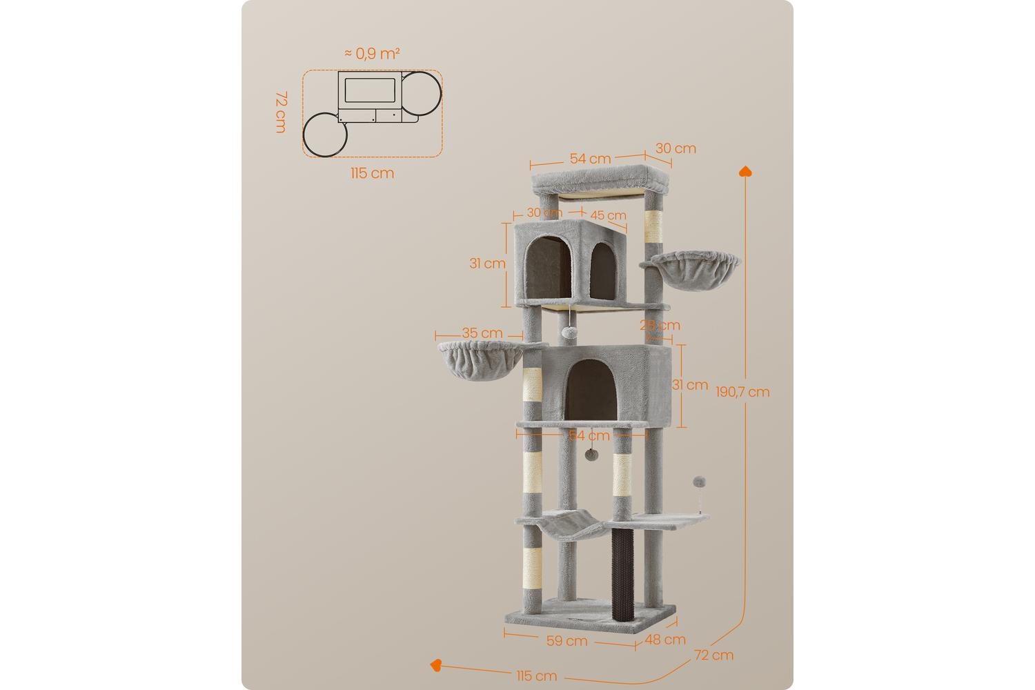 Cat Tree | Cat Tower | Plush & Sisal | 190.7 Cm-5