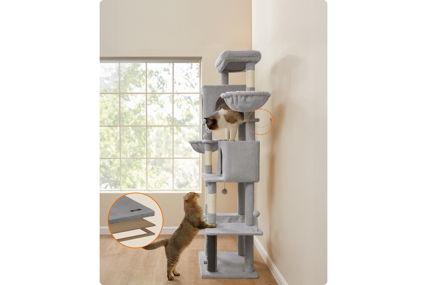 Cat Tree | Cat Tower | Plush & Sisal | 190.7 Cm-6