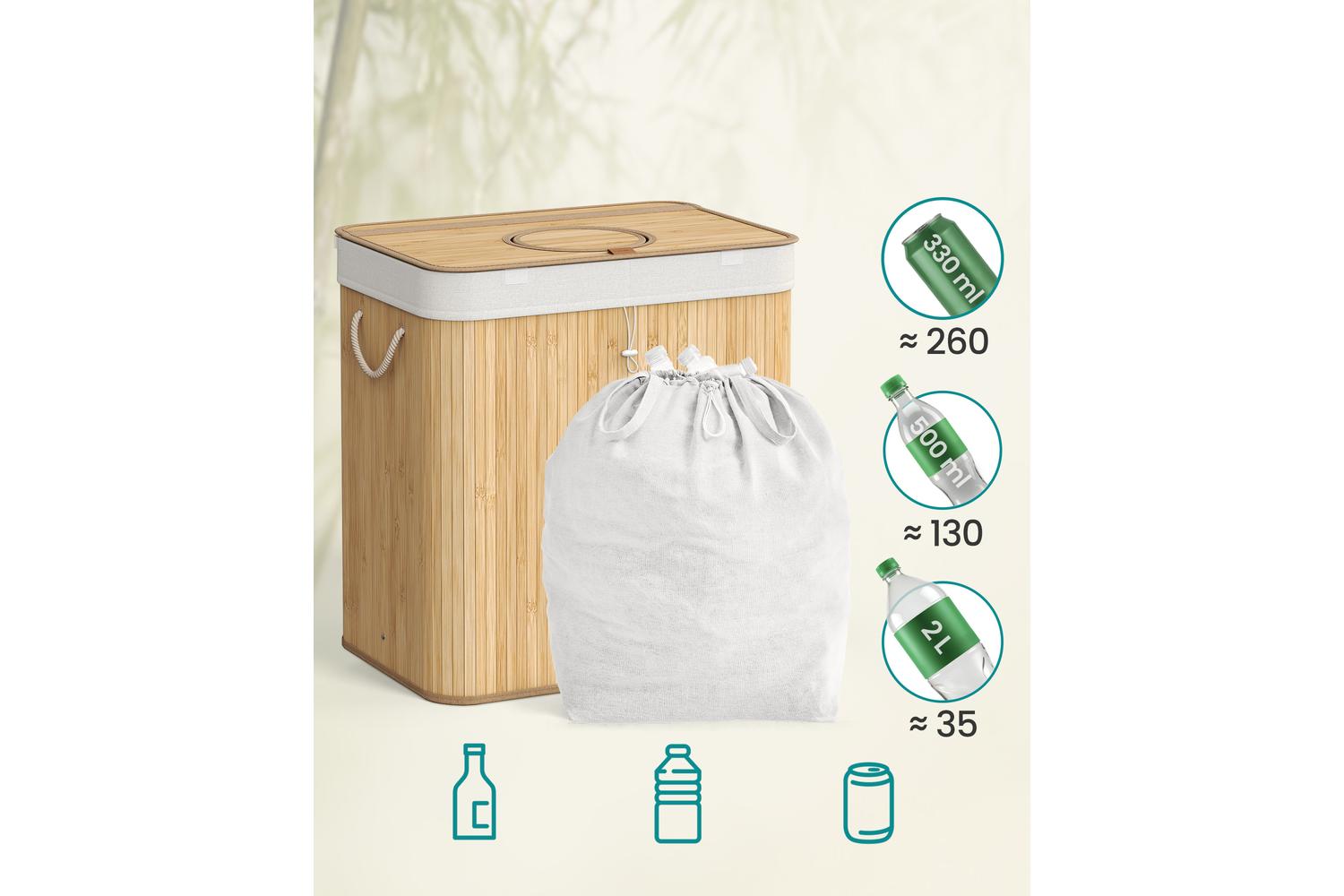 Recycling Bin | Rubbish Bin | Bamboo | 120 Litre-2