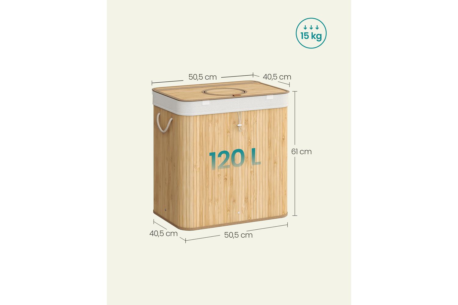 Recycling Bin | Rubbish Bin | Bamboo | 120 Litre-6