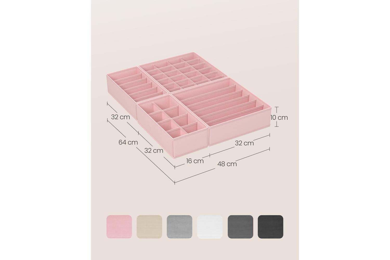 Flatbox Storage Box Set | Non-woven Fabric | Pink-3