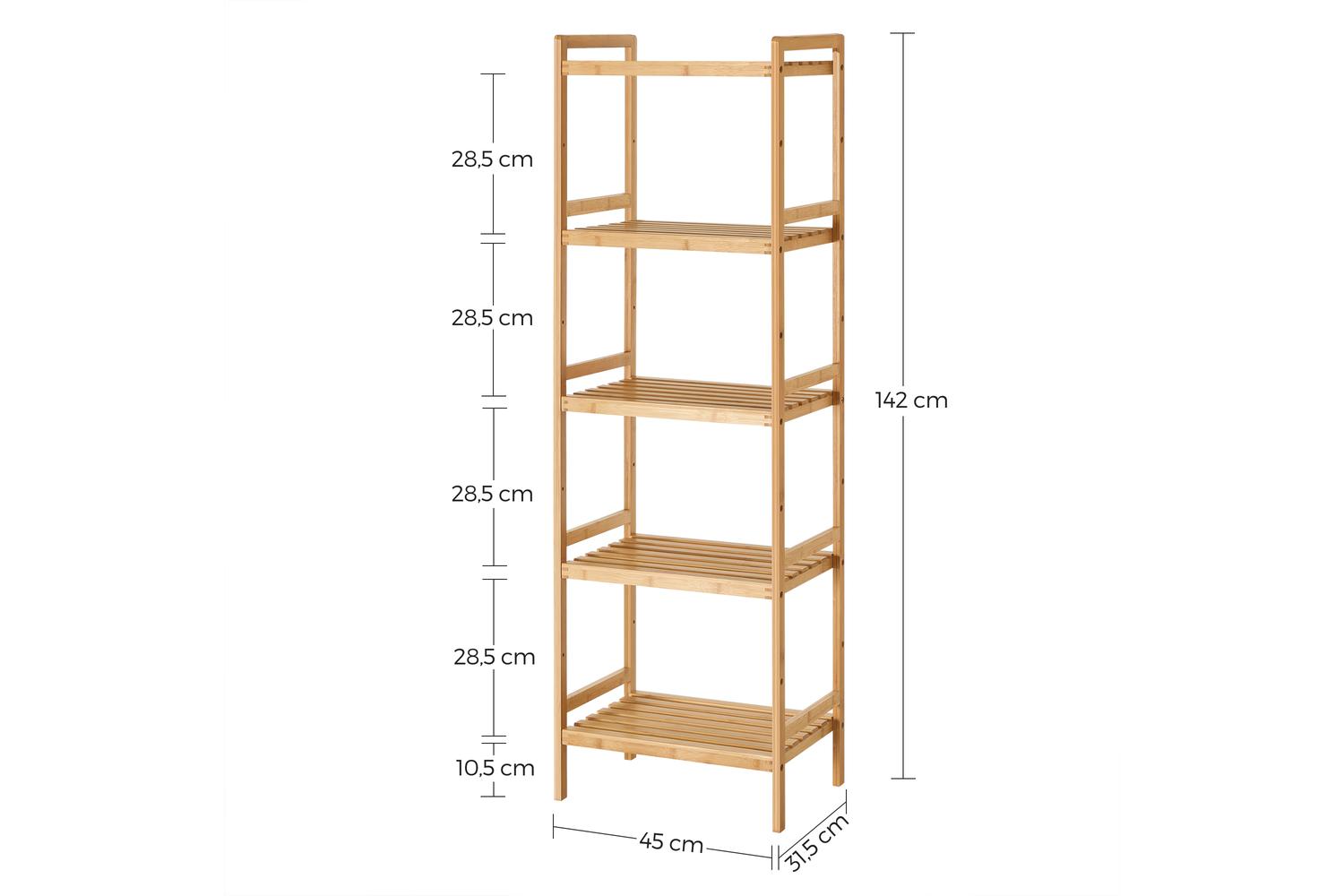 Bamboo Shelf | Storage Shelf | Bamboo | Five Tier-7