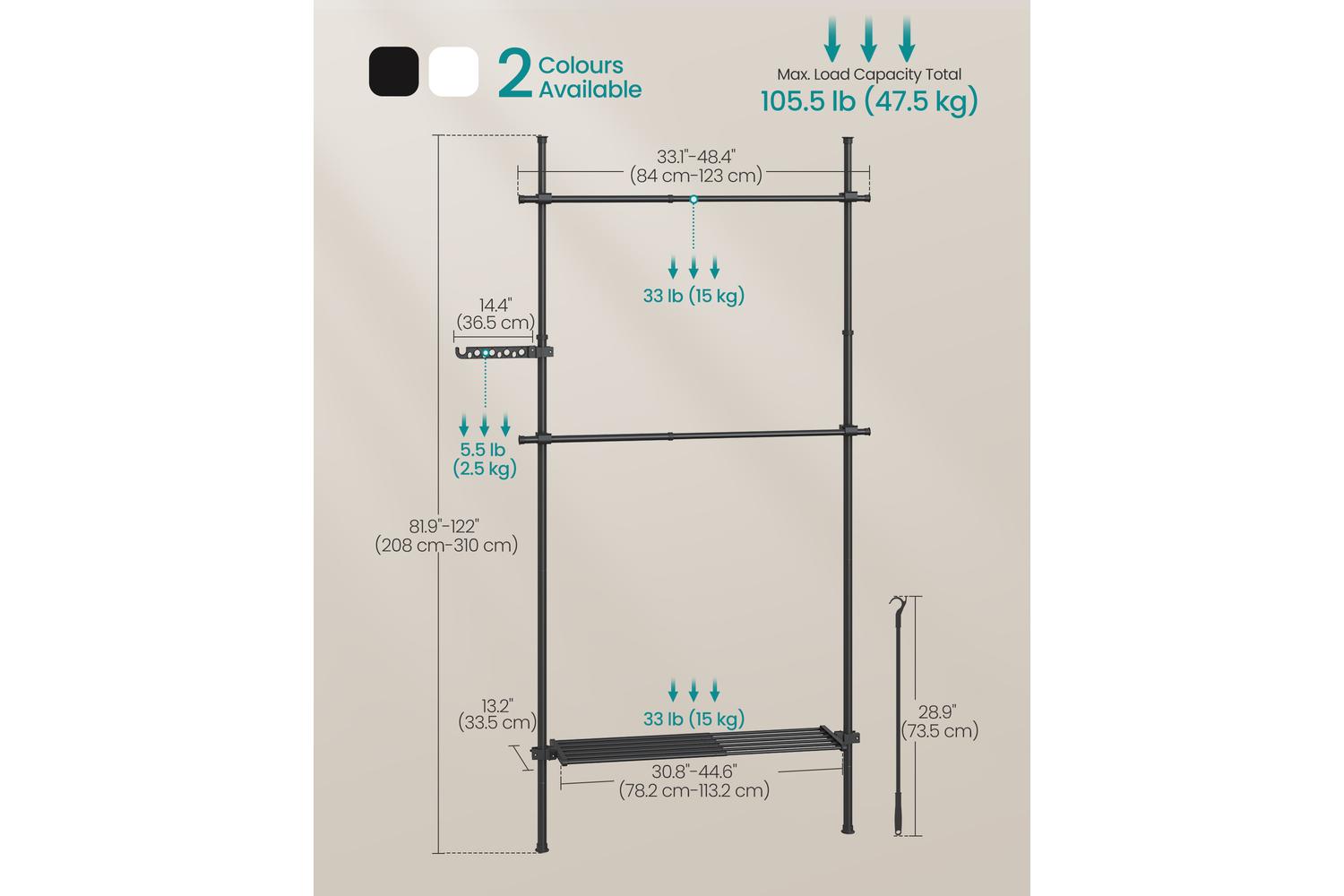Garment Rack | Clothes Storage | Steel | Adjustable-5