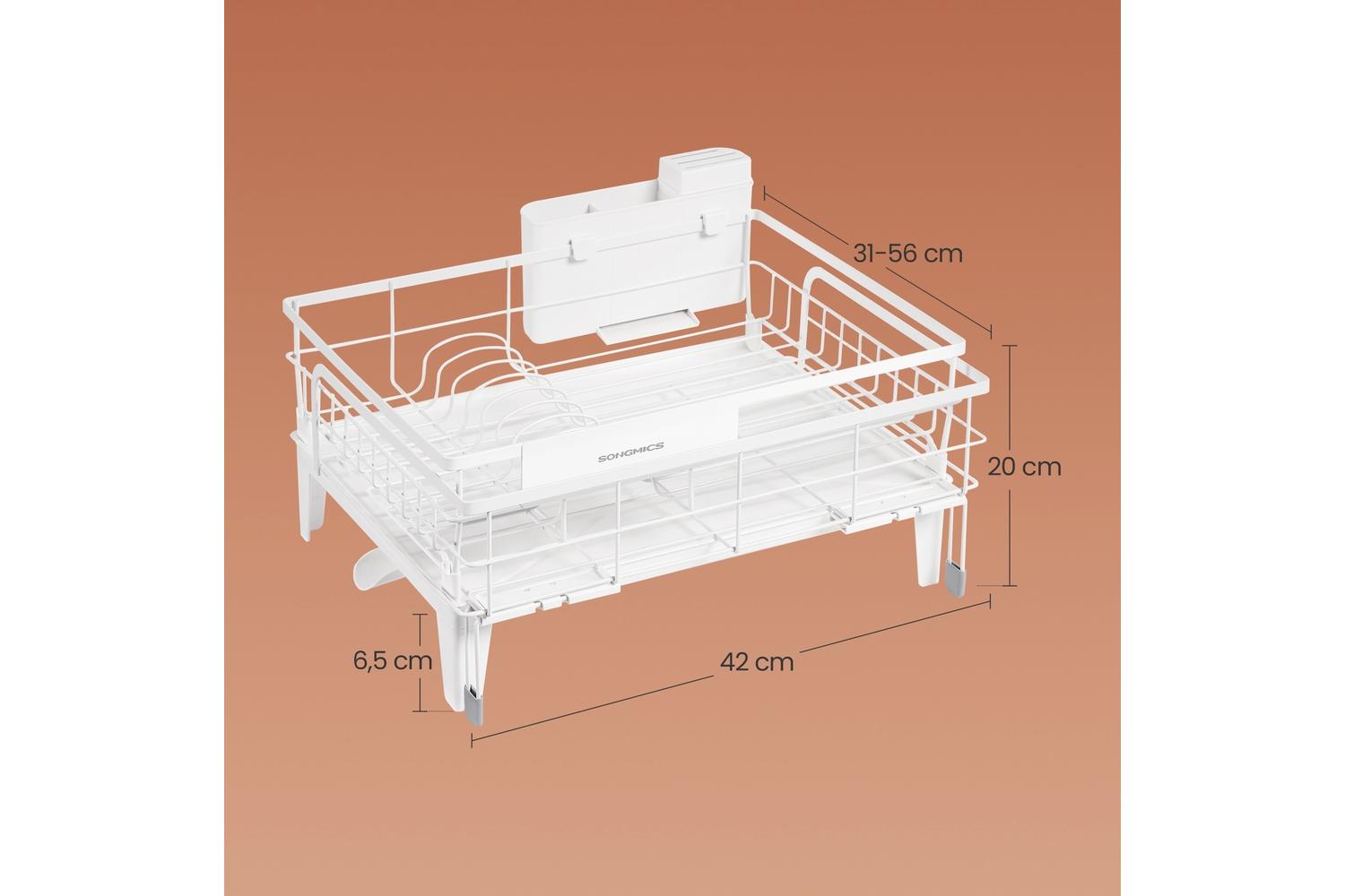 Songmics Dish Rack | Steel And Plastic | Adjustable Size-2