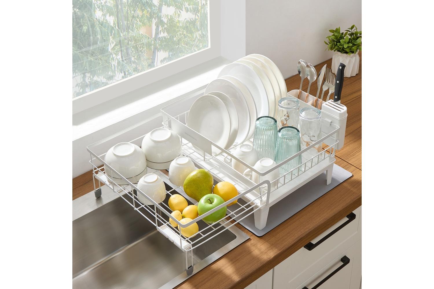 Songmics Dish Rack | Steel And Plastic | Adjustable Size-4