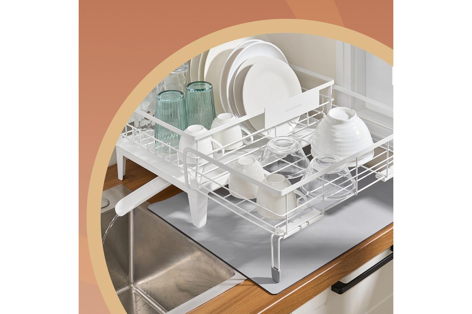 Songmics Dish Rack | Steel And Plastic | Adjustable Size-5