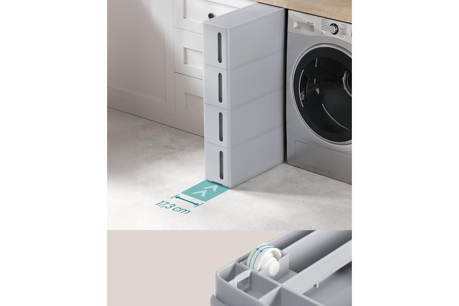 Kitchen Storage Rack | Trolley | Pp Plastic | Slim 4-tier-4