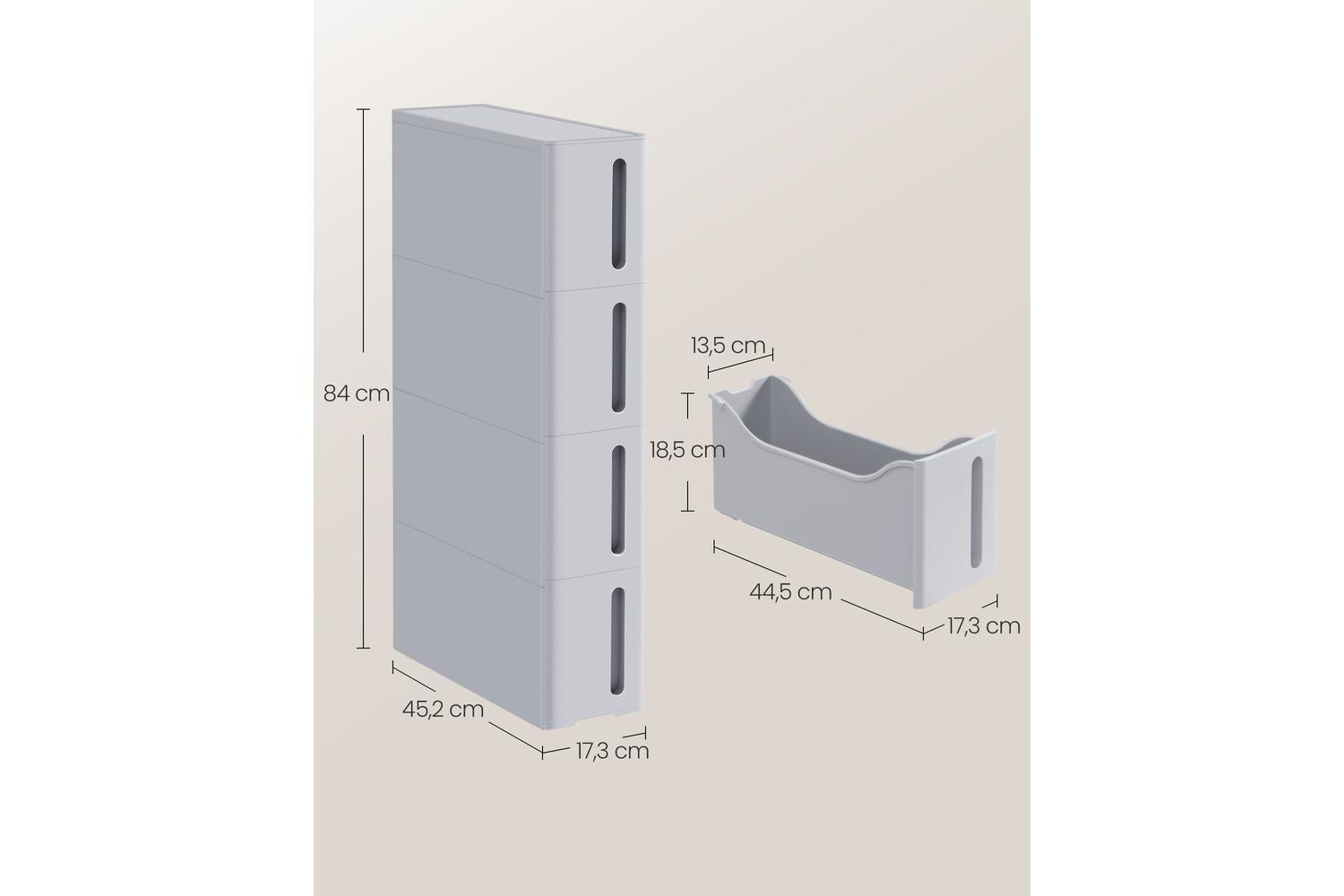 Kitchen Storage Rack | Trolley | Pp Plastic | Slim 4-tier-5