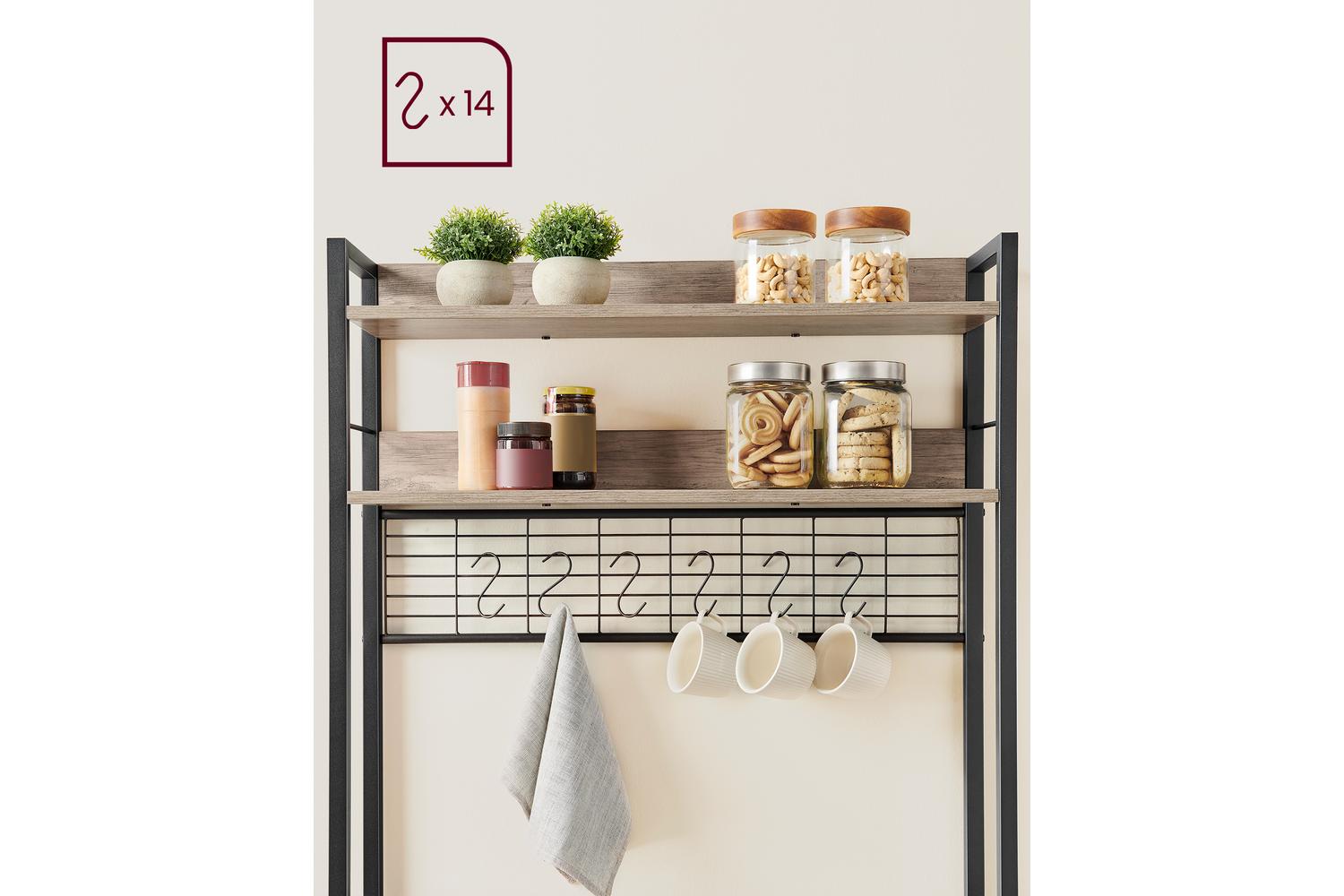 Kitchen Shelf With Outlets | Freestanding Storage Rack | Particleboard And Steel | 40 X 80 X 170 Cm-7