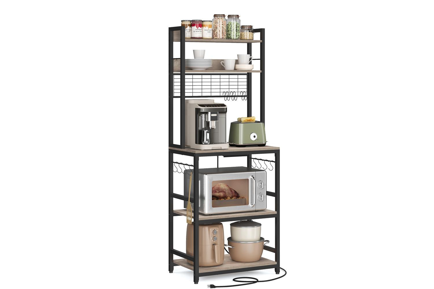 Kitchen Shelf | Kitchen Storage Shelf | Chipboard And Steel | Five Tier