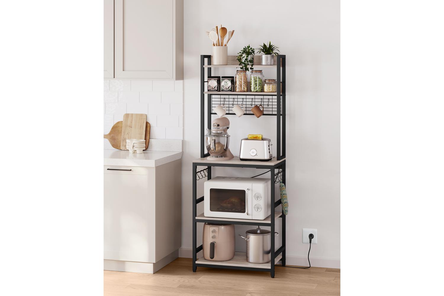 Kitchen Shelf | Kitchen Storage Shelf | Chipboard And Steel | Five Tier-2