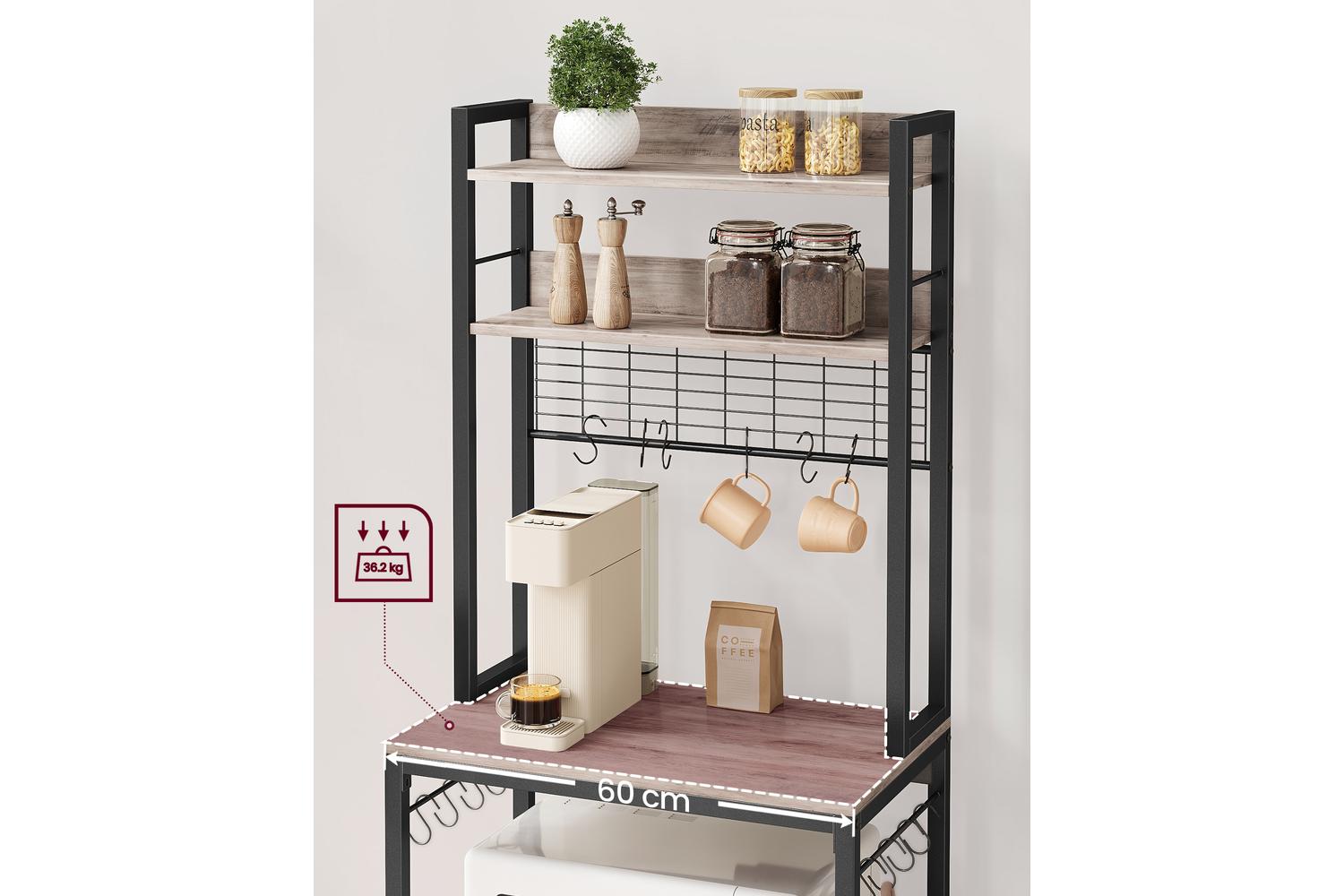 Kitchen Shelf | Kitchen Storage Shelf | Chipboard And Steel | Five Tier-7