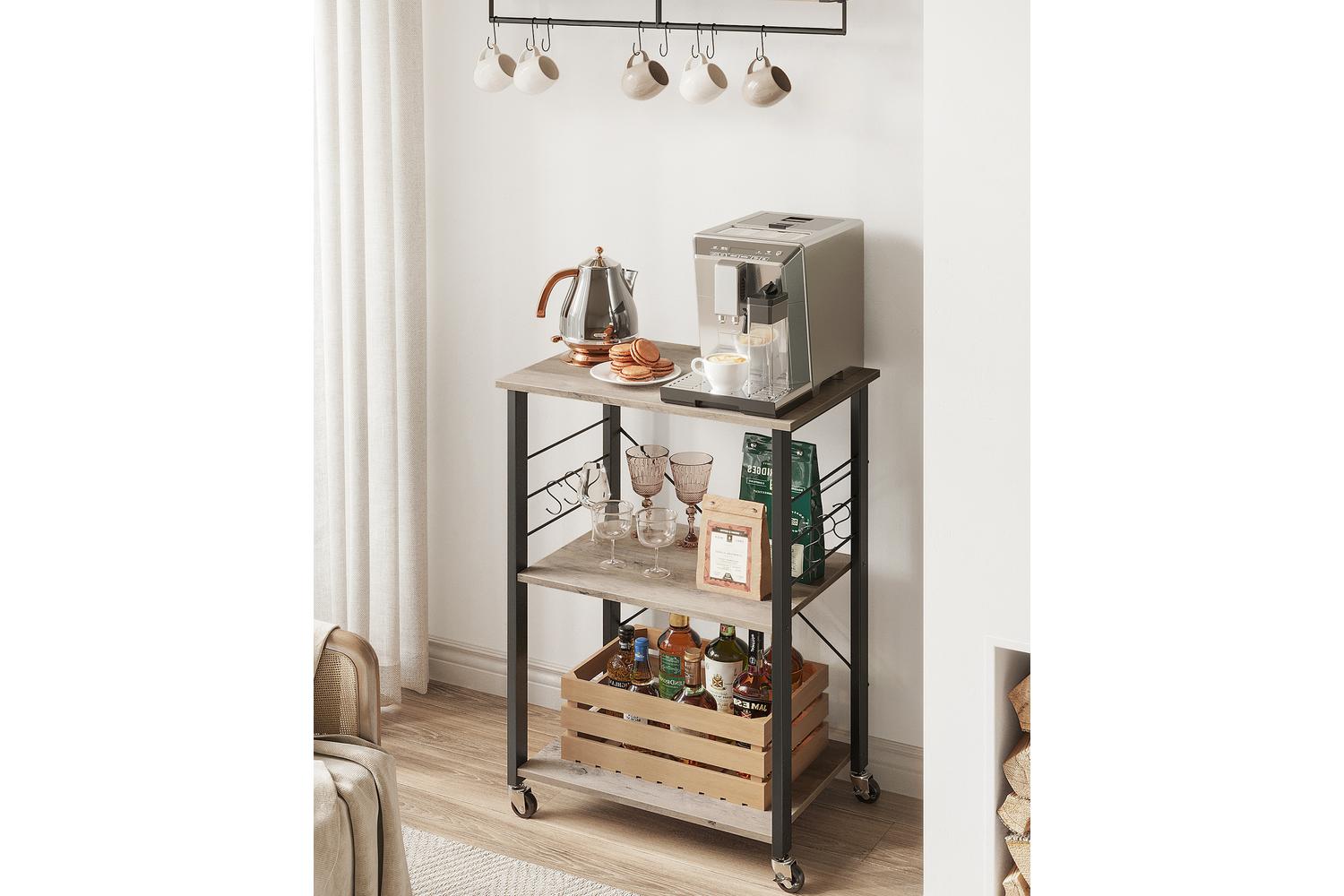 Kitchen Shelves | Kitchen Storage Shelf | Particle Board And Steel | 3-tier-3