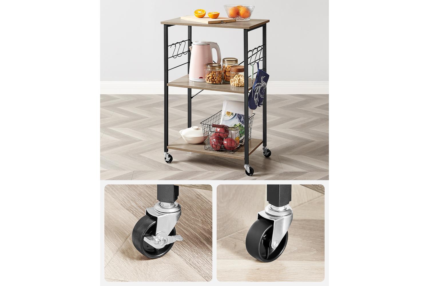 Kitchen Shelves | Kitchen Storage Shelf | Particle Board And Steel | 3-tier-6