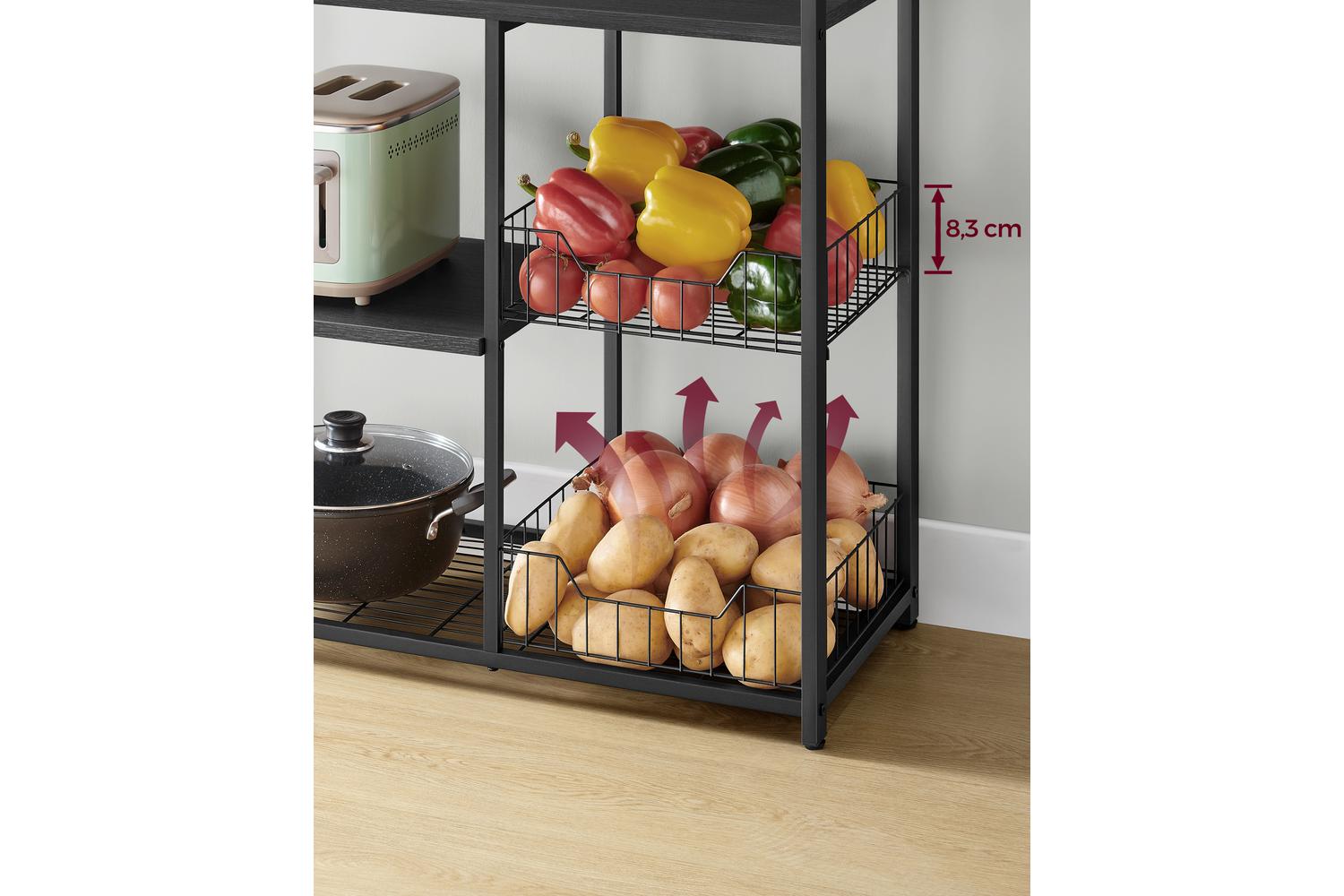 Kitchen Shelf | Kitchen Storage Shelf | Steel & Wood | Multi-tier-4