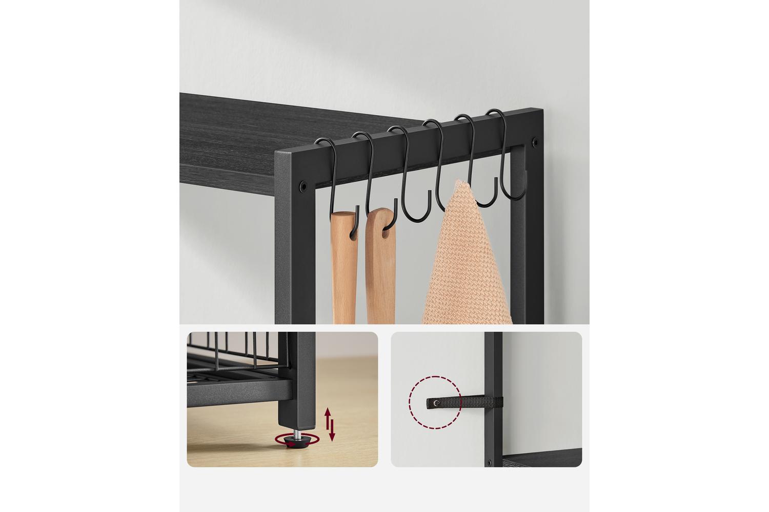 Kitchen Shelf | Kitchen Storage Shelf | Steel & Wood | Multi-tier-5