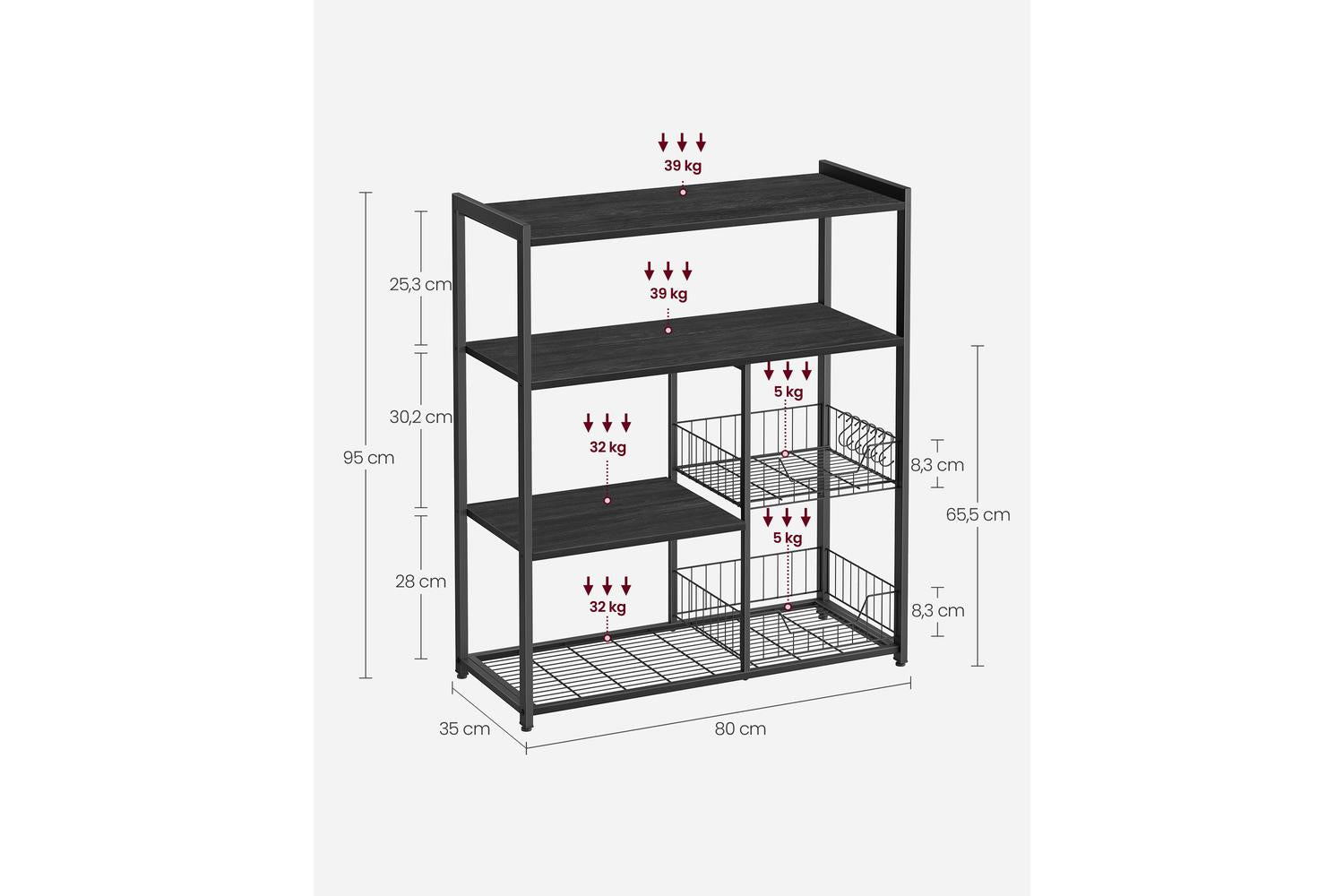 Kitchen Shelf | Kitchen Storage Shelf | Steel & Wood | Multi-tier-7