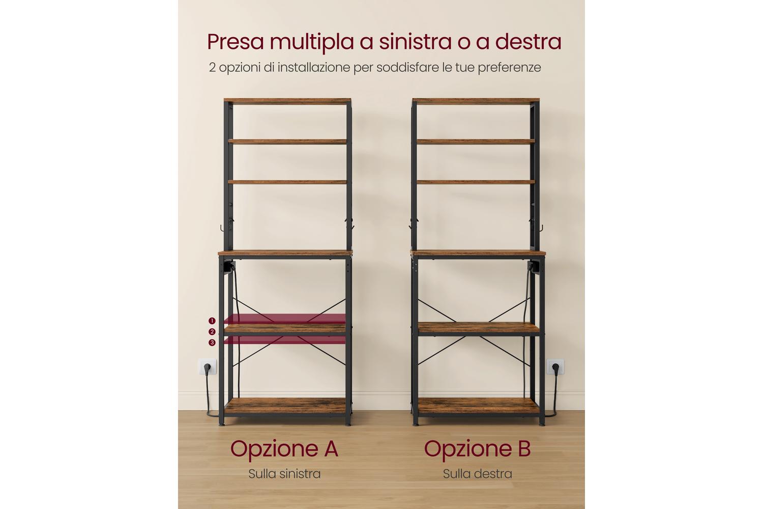 Kitchen Shelf | Kitchen Storage Rack | Steel And Particle Board | 40 X 60 X 167 Cm-5
