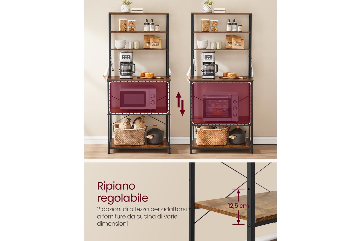 Kitchen Shelf | Kitchen Storage Rack | Steel And Particle Board | 40 X 60 X 167 Cm-8